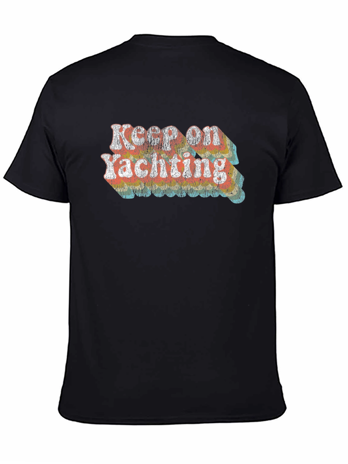 Keep on Yachting Retro Graphic Tee - Black