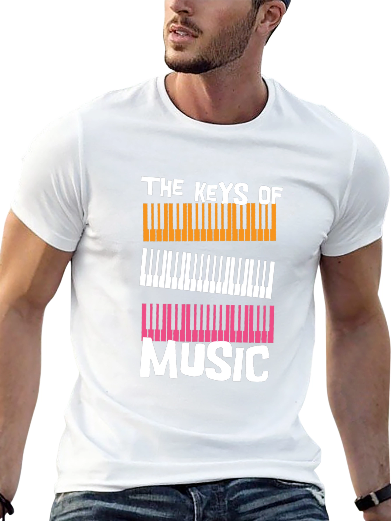 Keys of Music Graphic T-Shirt - Black