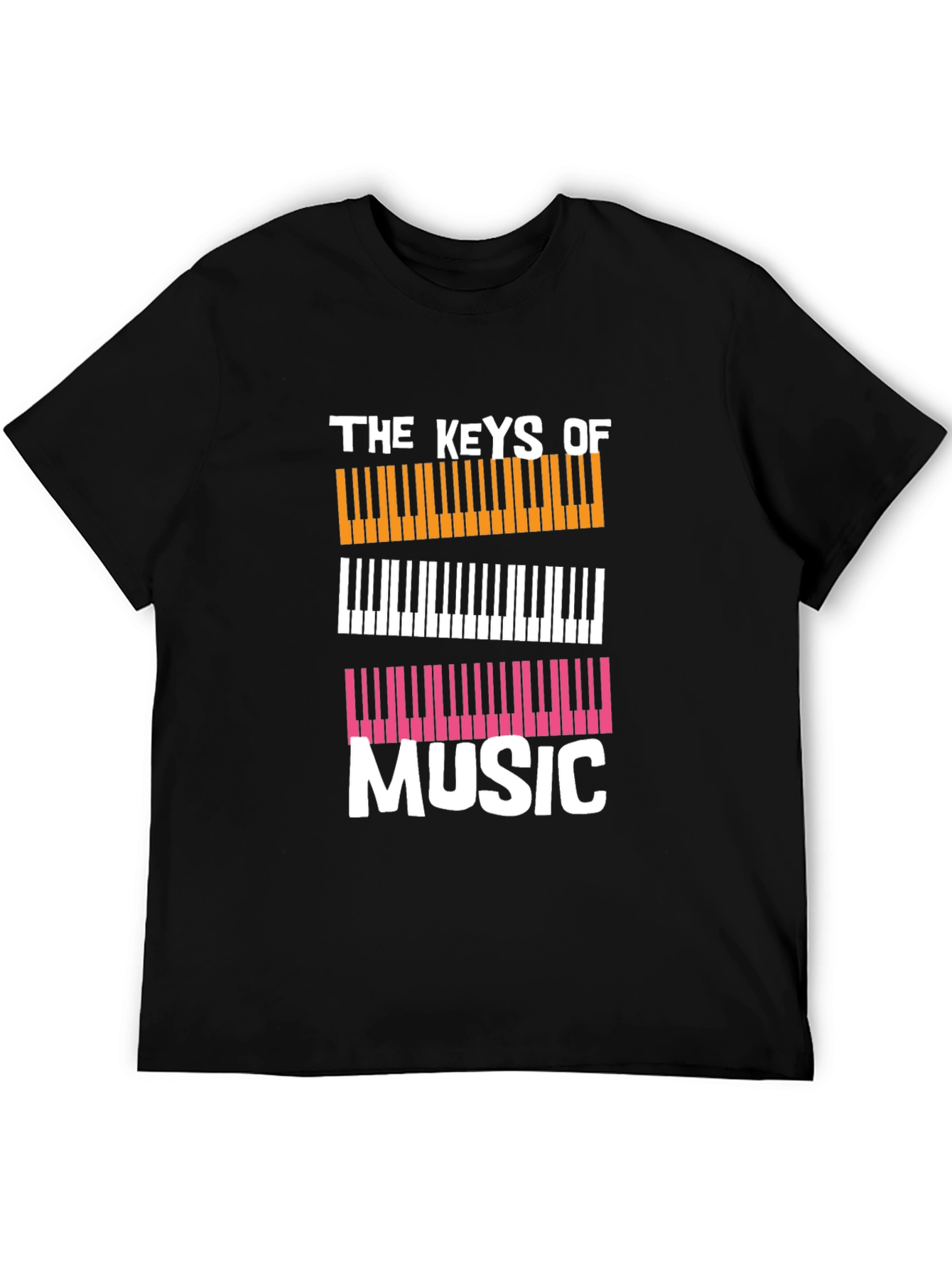 Keys of Music Graphic T-Shirt - Black