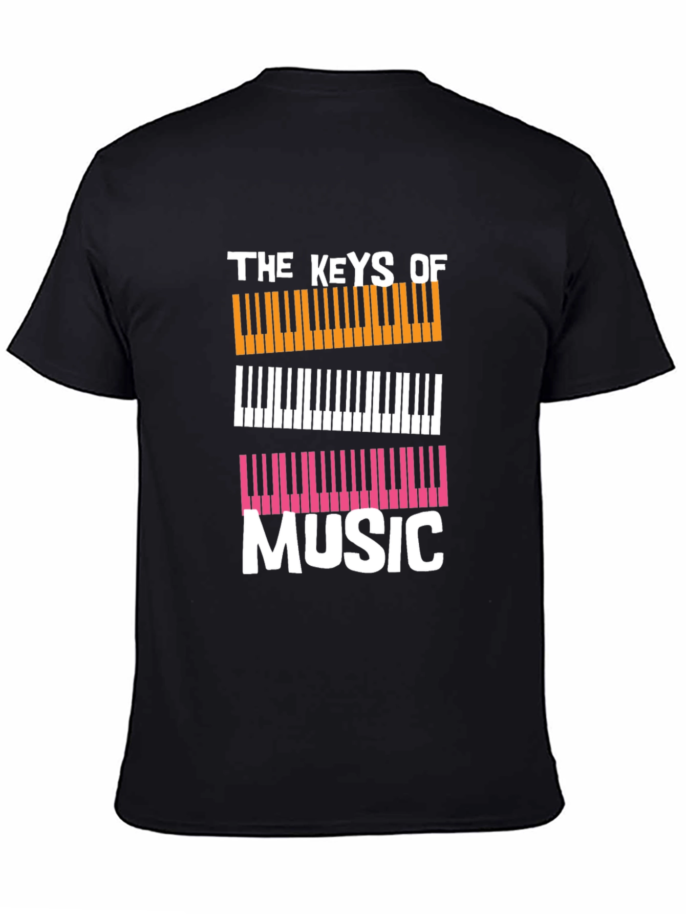 Keys of Music Graphic T-Shirt - Black