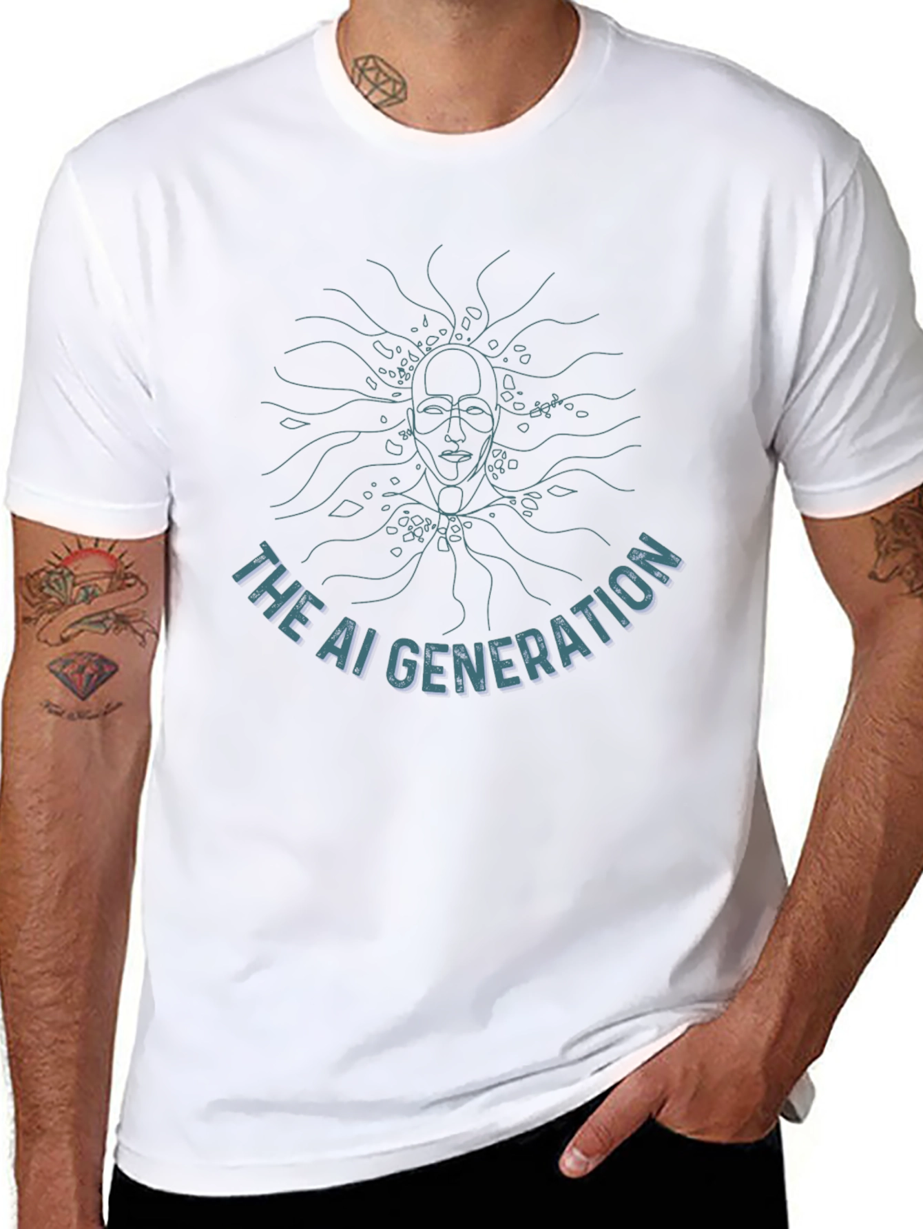 AI Generation Graphic Tee - Modern Black T-Shirt