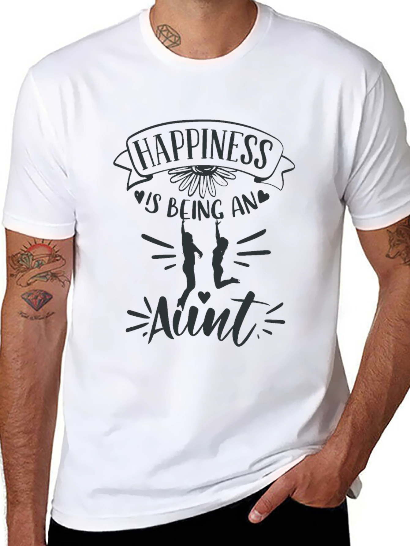 Happiness is Being an Aunt - Black T-Shirt