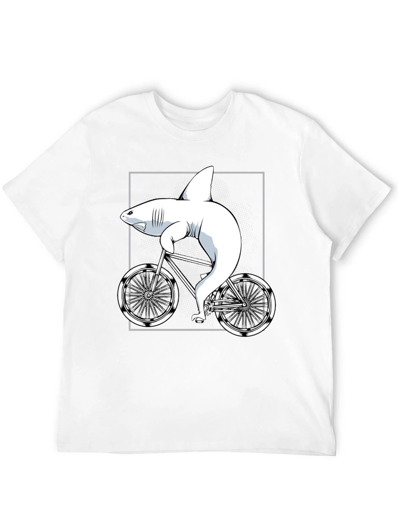 Shark on Bike Graphic Tee - Unique T-Shirt Design