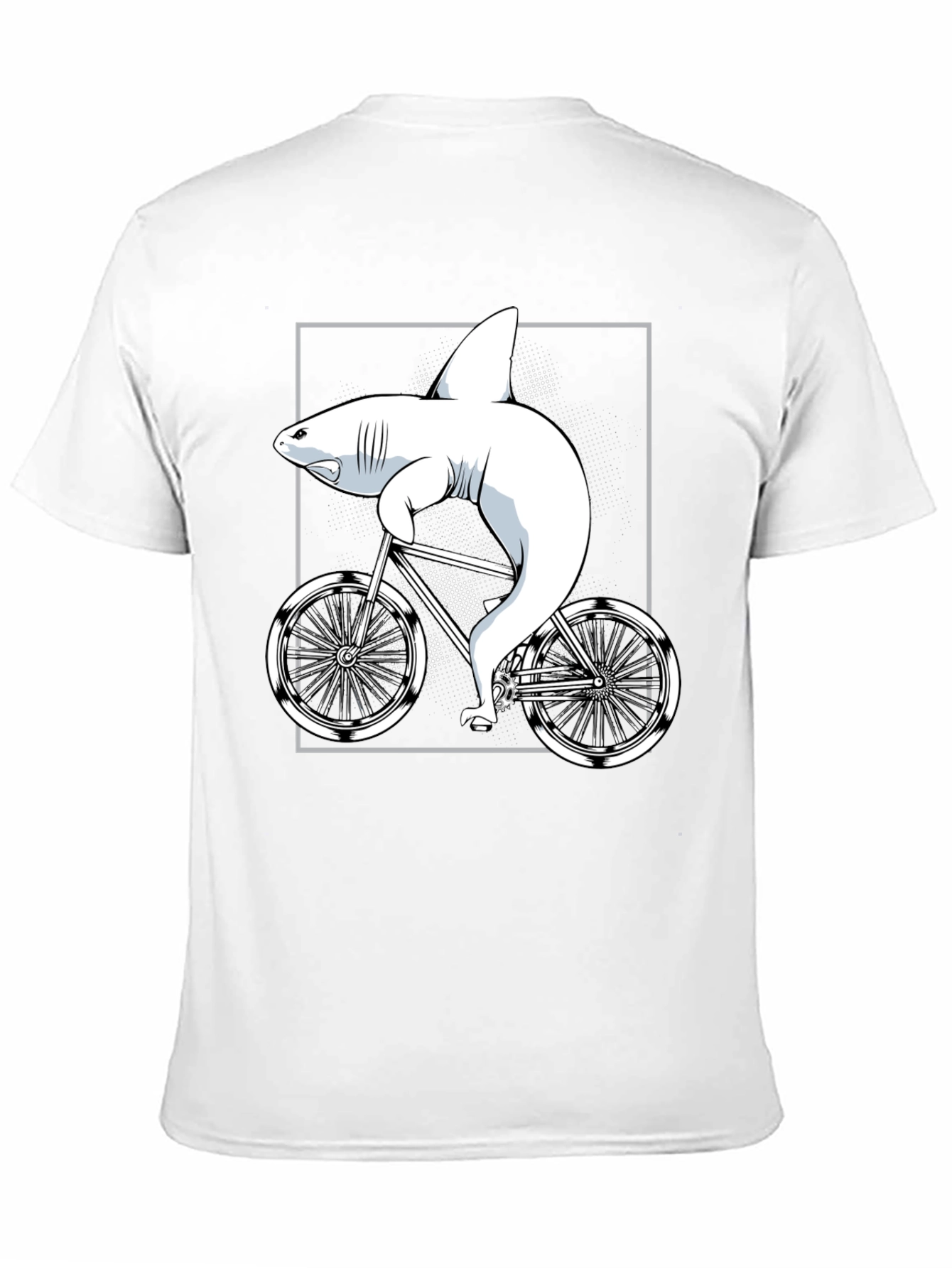 Shark on Bike Graphic Tee - Unique T-Shirt Design