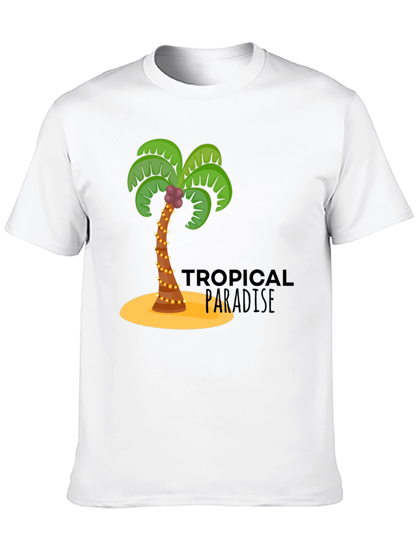 Tropical Paradise Black Graphic T-Shirt