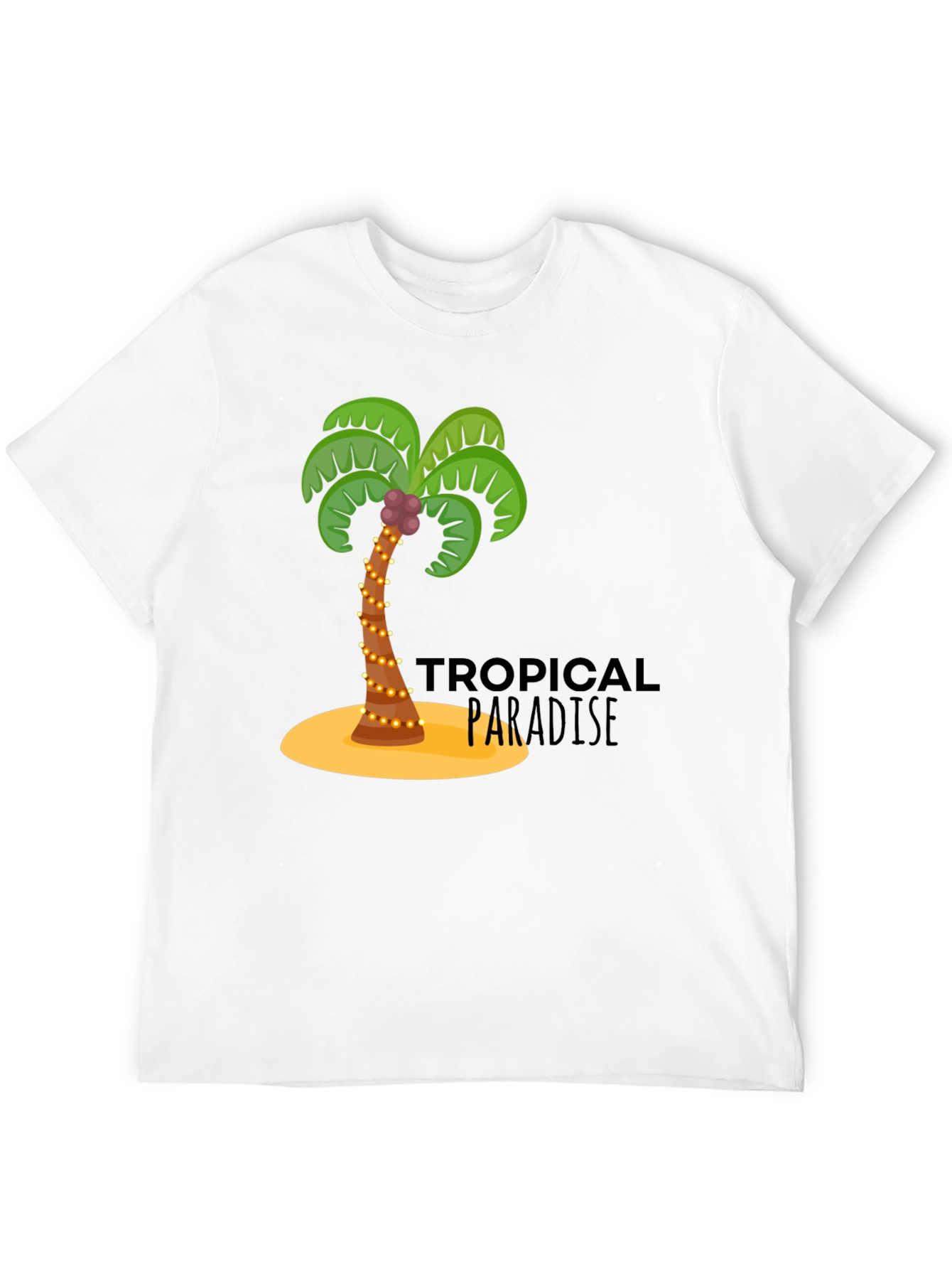 Tropical Paradise Black Graphic T-Shirt