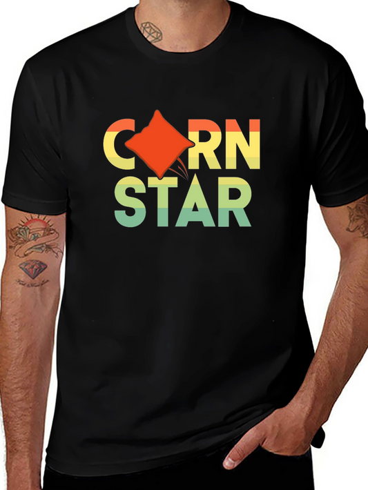 Retro Corn Star Graphic T-Shirt - Novelty Tee