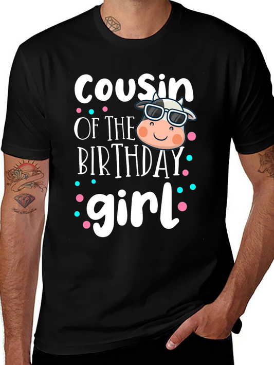 Cousin of the Birthday Girl Cow Graphic Tee