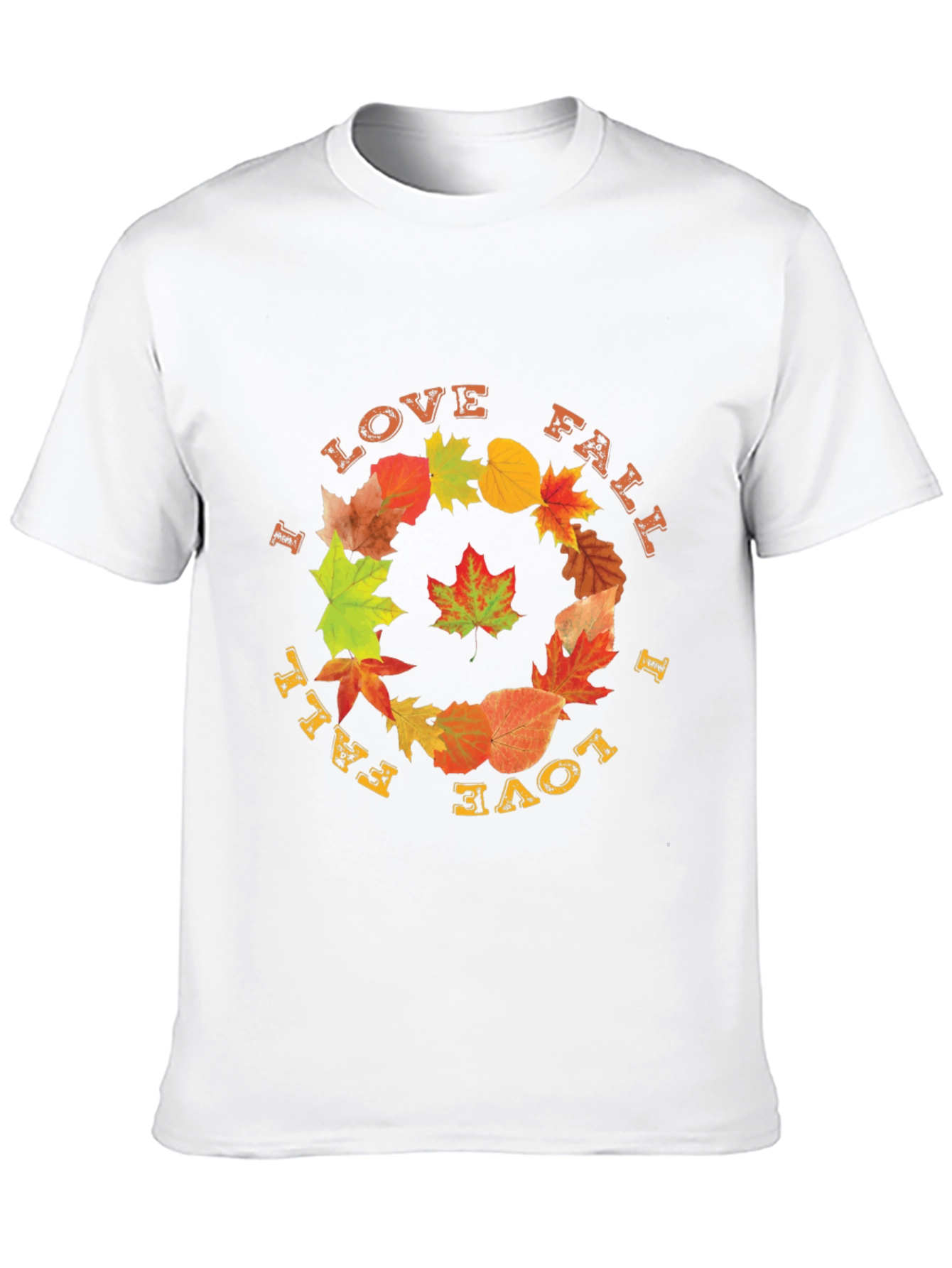 Fall Leaves T-Shirt - I Love Fall Design