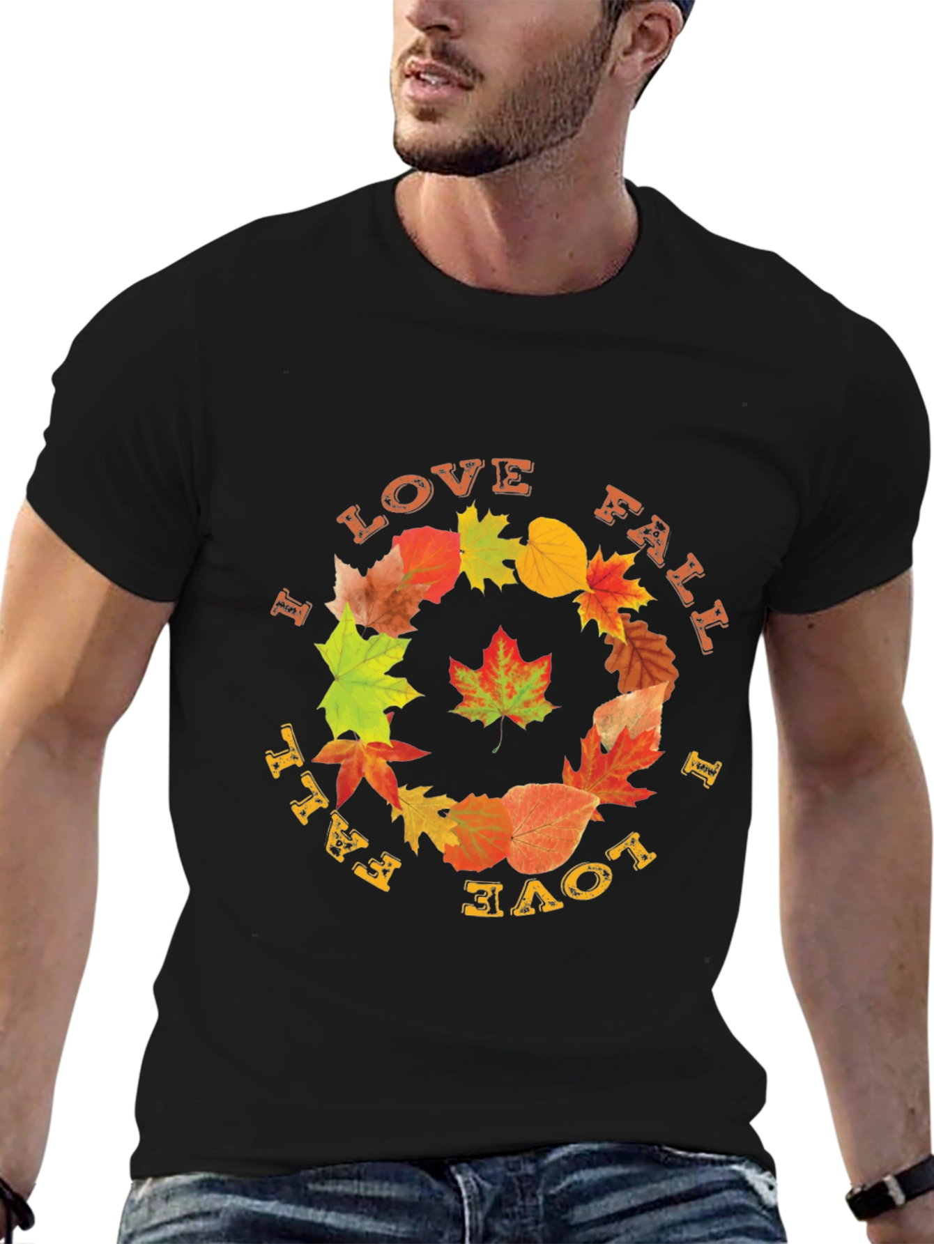 Fall Leaves T-Shirt - I Love Fall Design