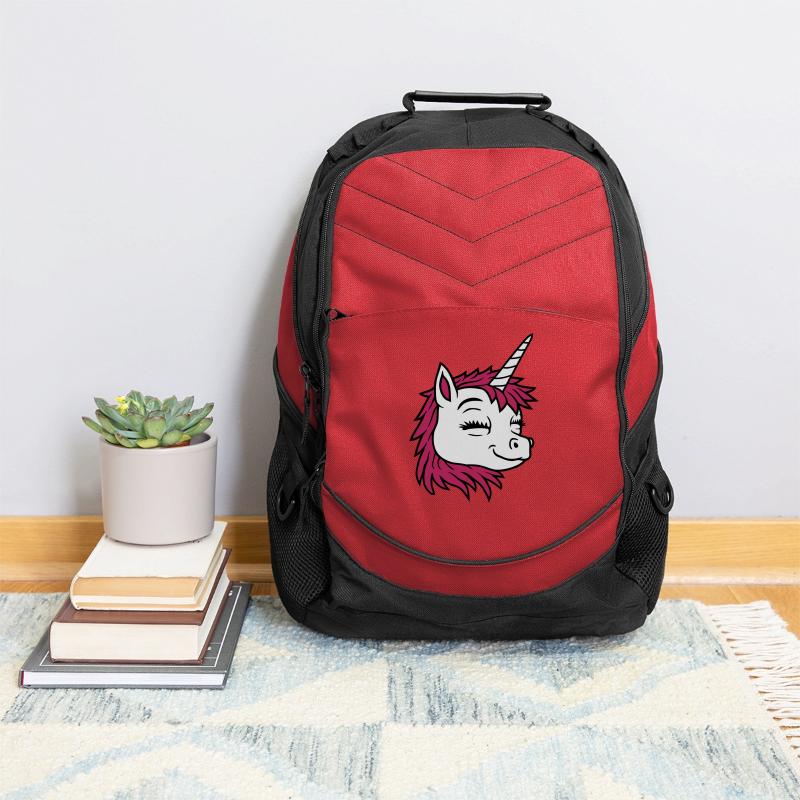 Head happy cartoon unicorn