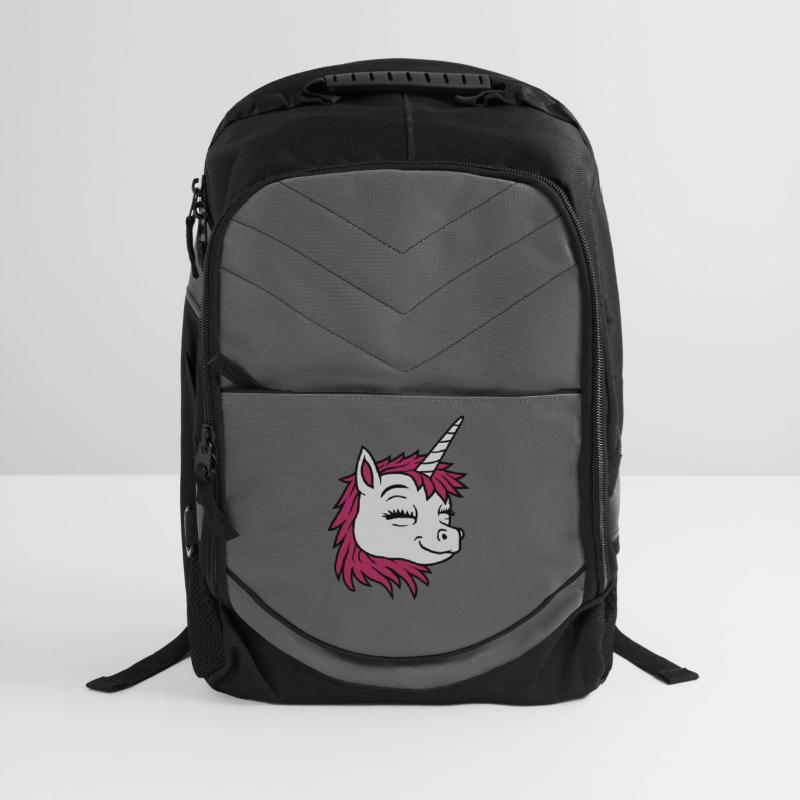 Head happy cartoon unicorn