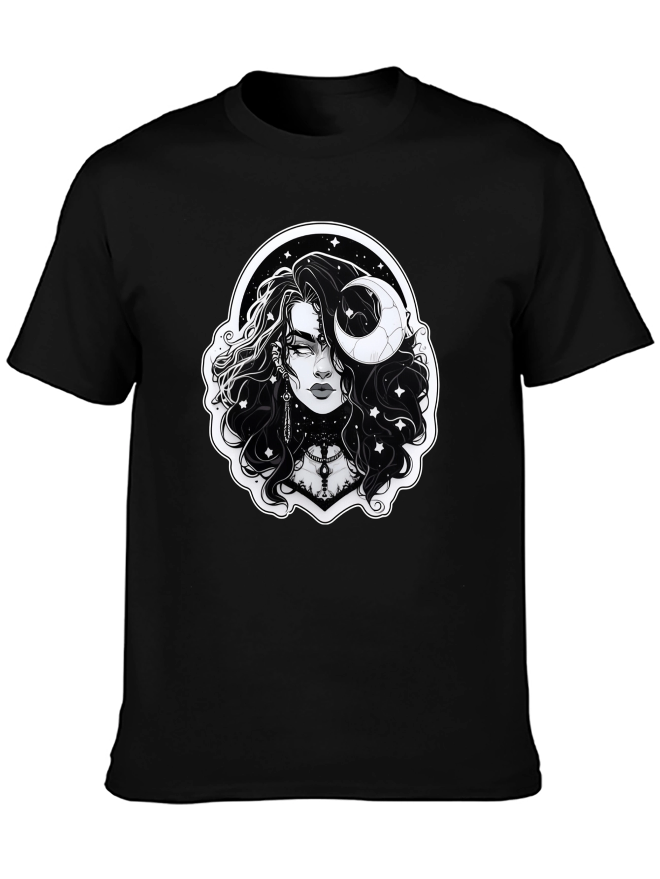 Celestial Aries Graphic Tee - Black