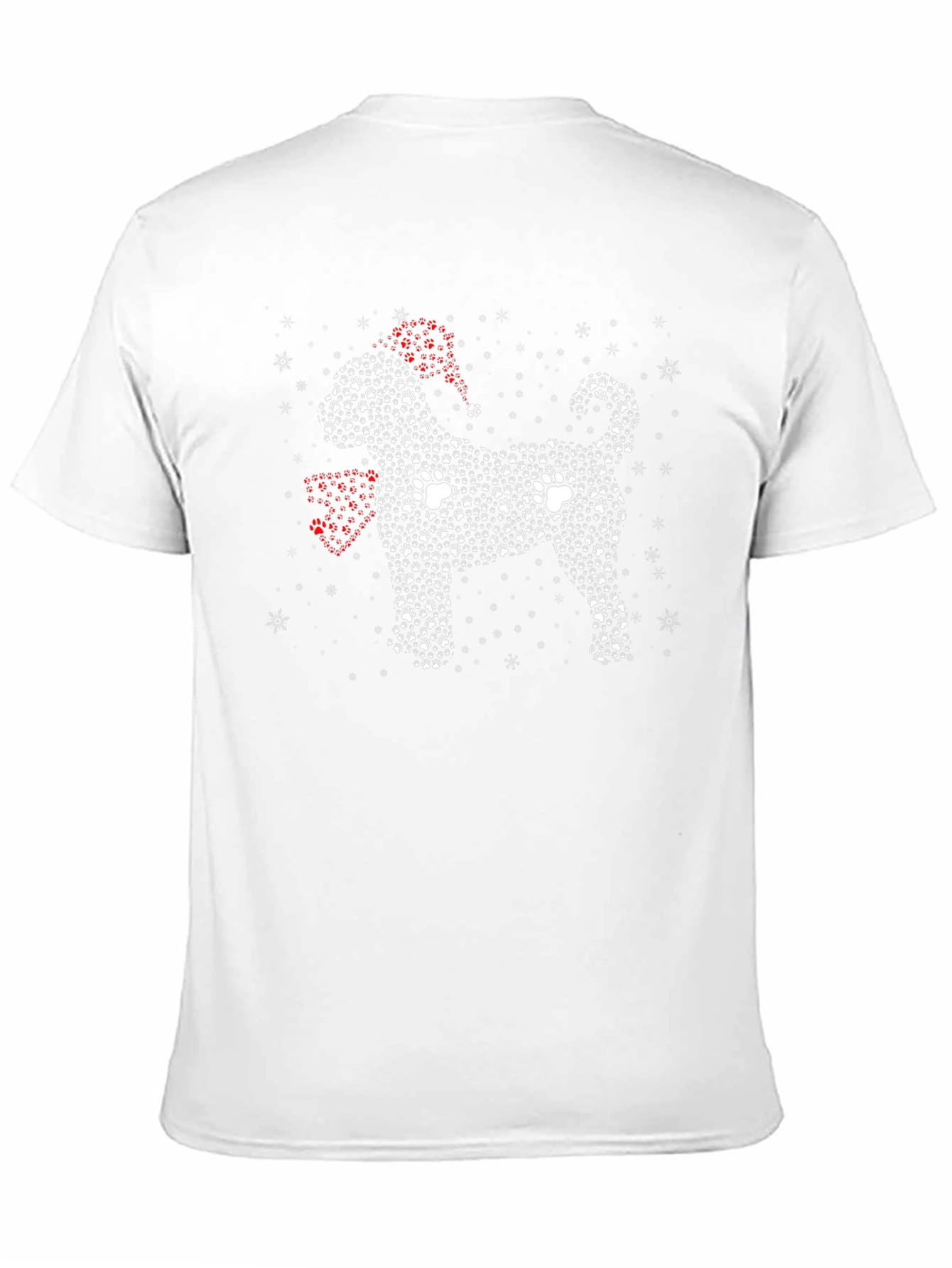 Christmas Paw Print Dog T-Shirt – Festive Dog Lover Tee