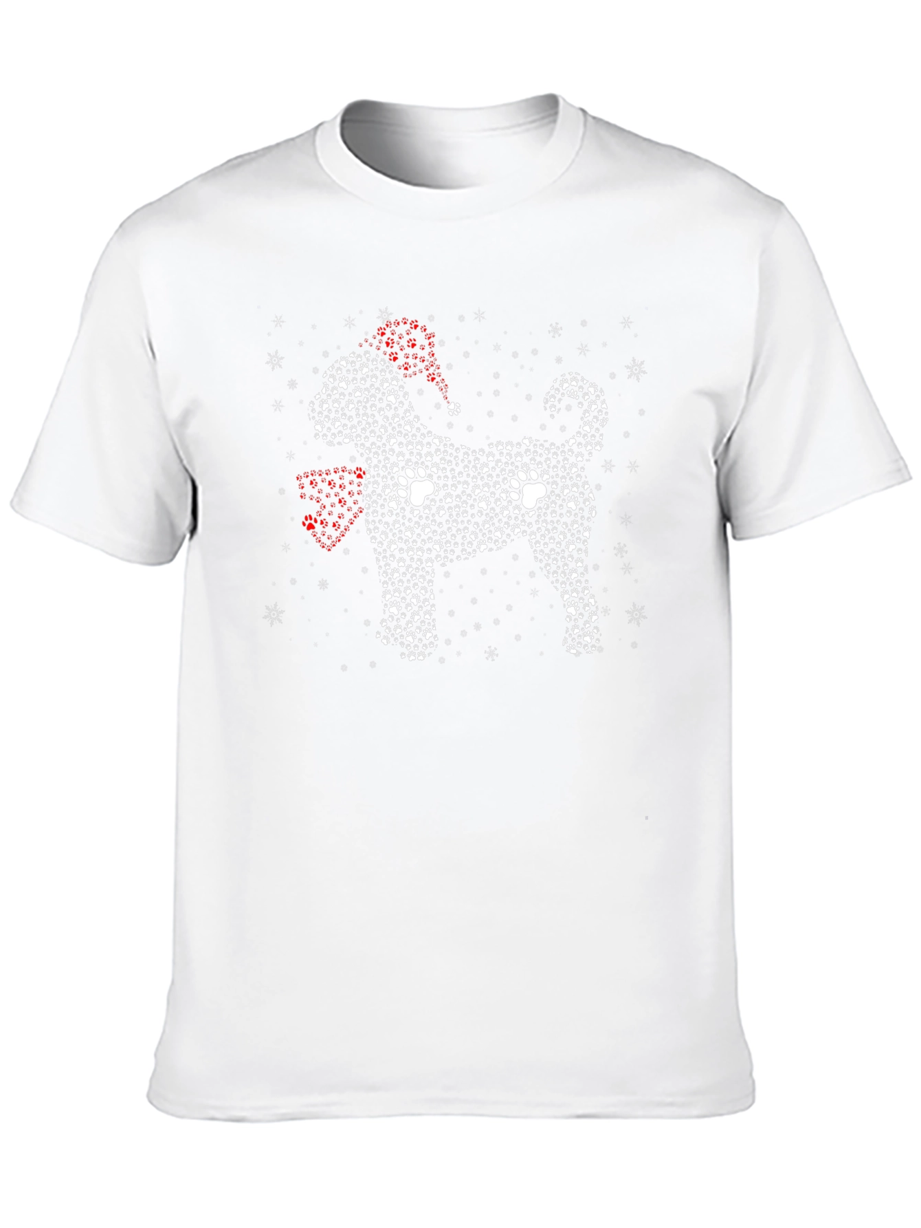 Christmas Paw Print Dog T-Shirt – Festive Dog Lover Tee