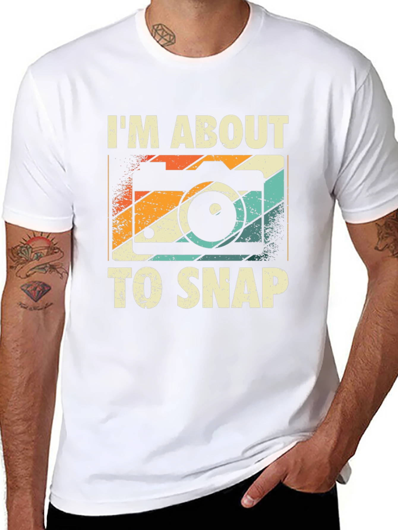 Im About To Snap Retro Camera Graphic T-Shirt