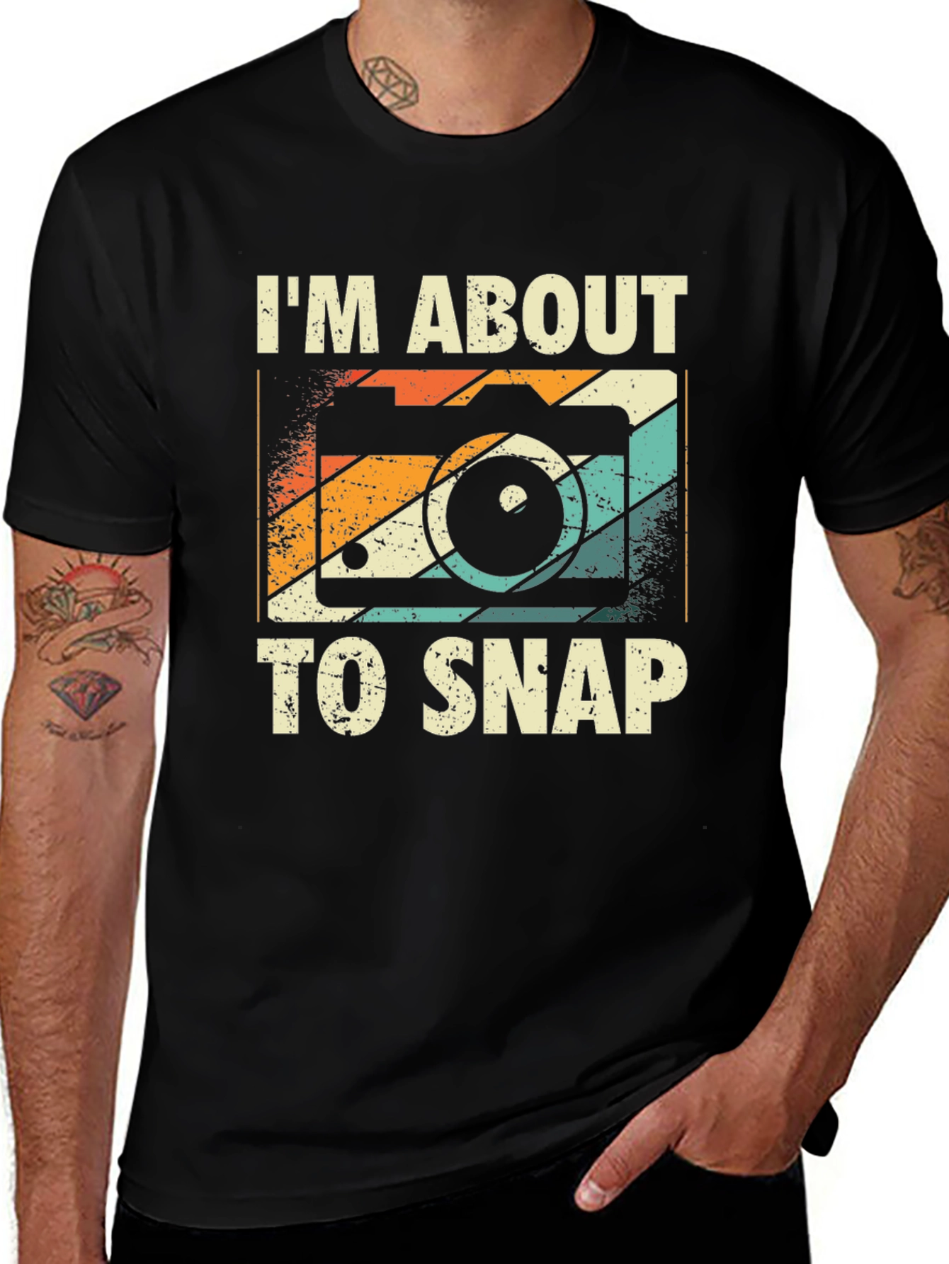 Im About To Snap Retro Camera Graphic T-Shirt