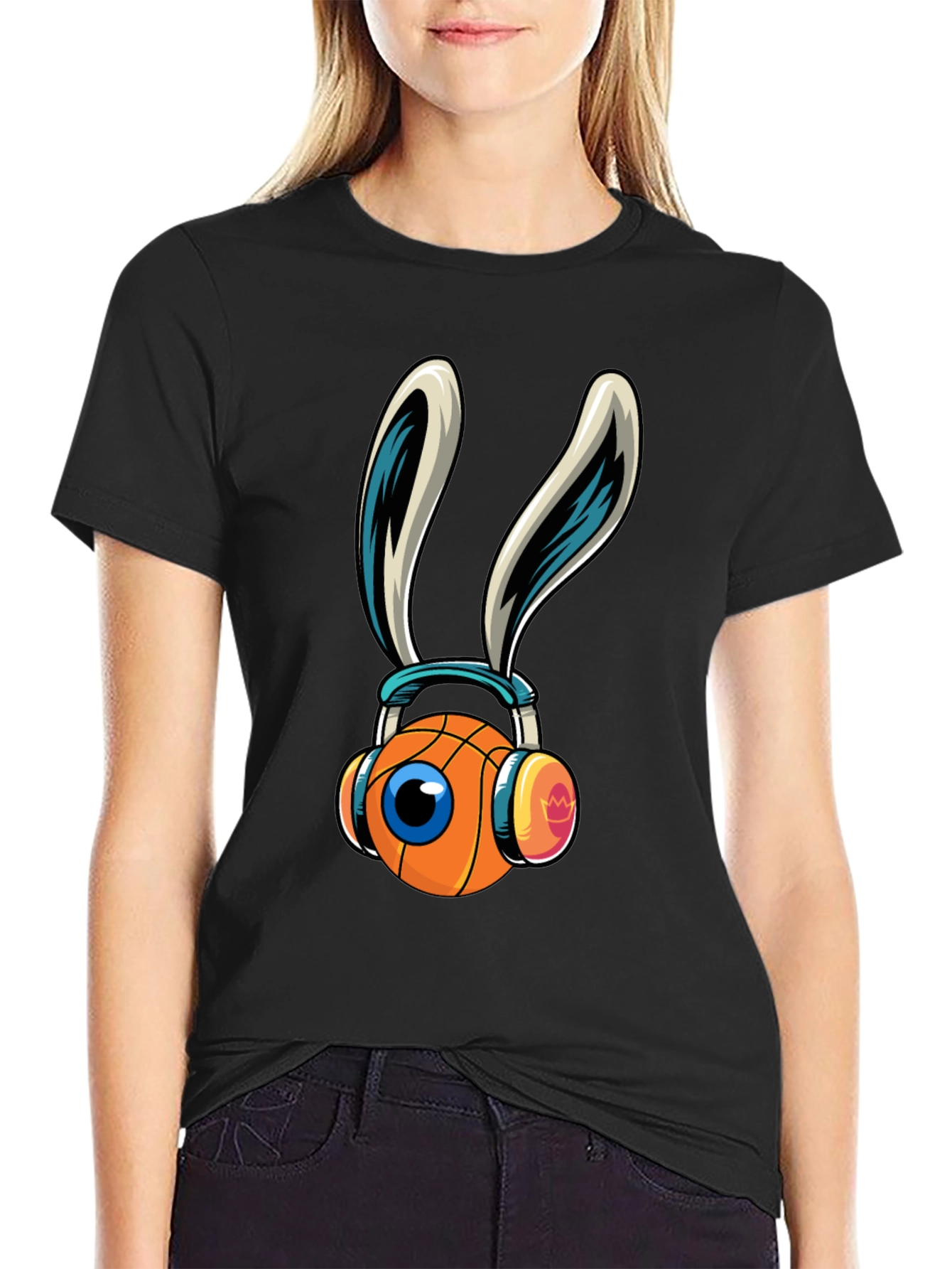 Basketball Bunny Graphic T-Shirt
