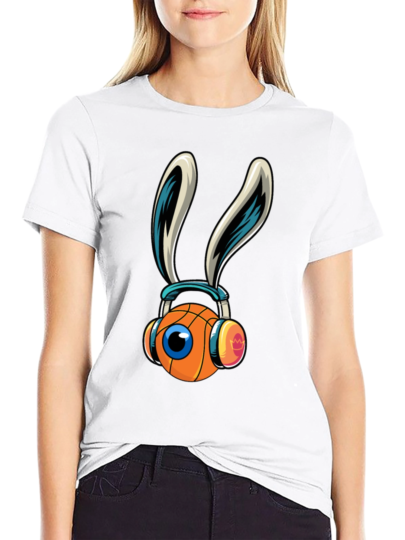 Basketball Bunny Graphic T-Shirt