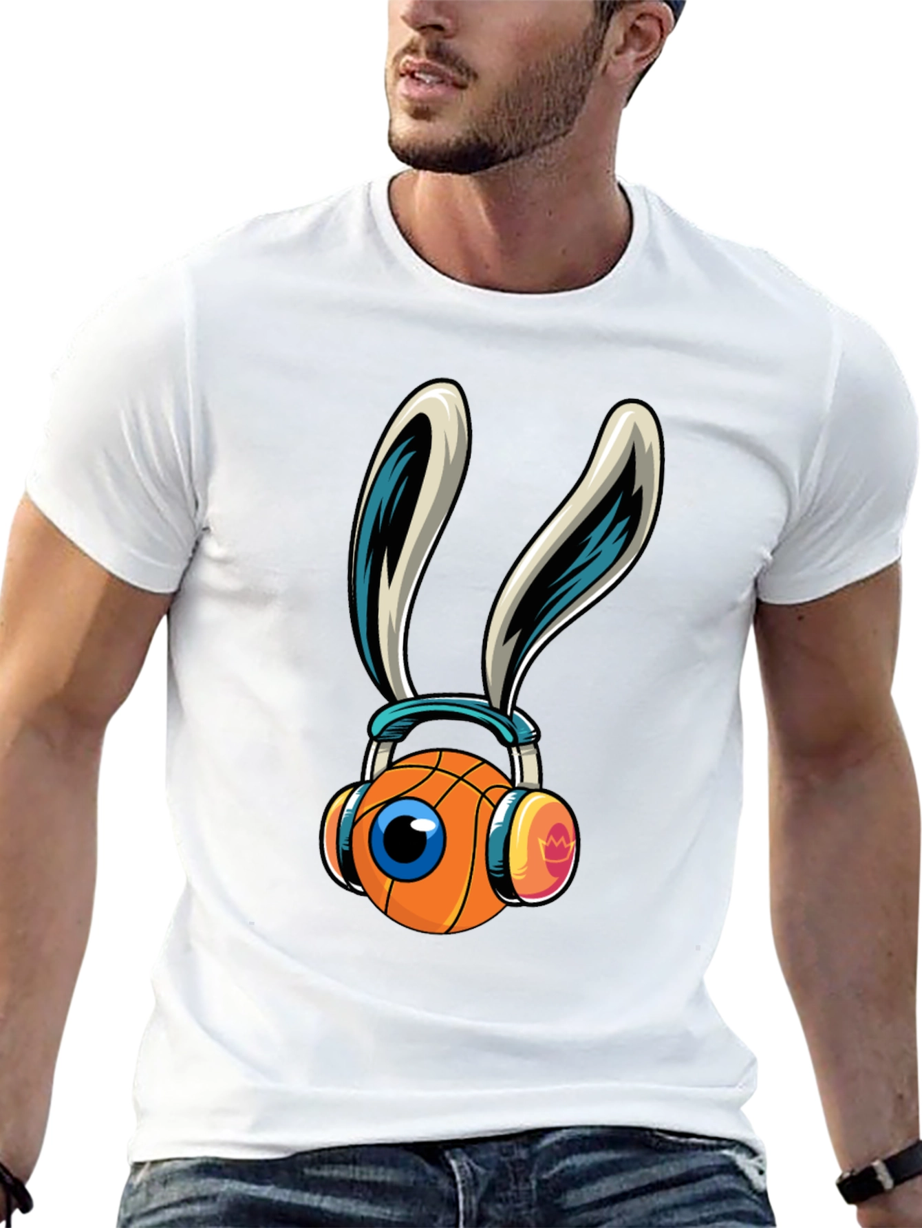 Basketball Bunny Graphic T-Shirt