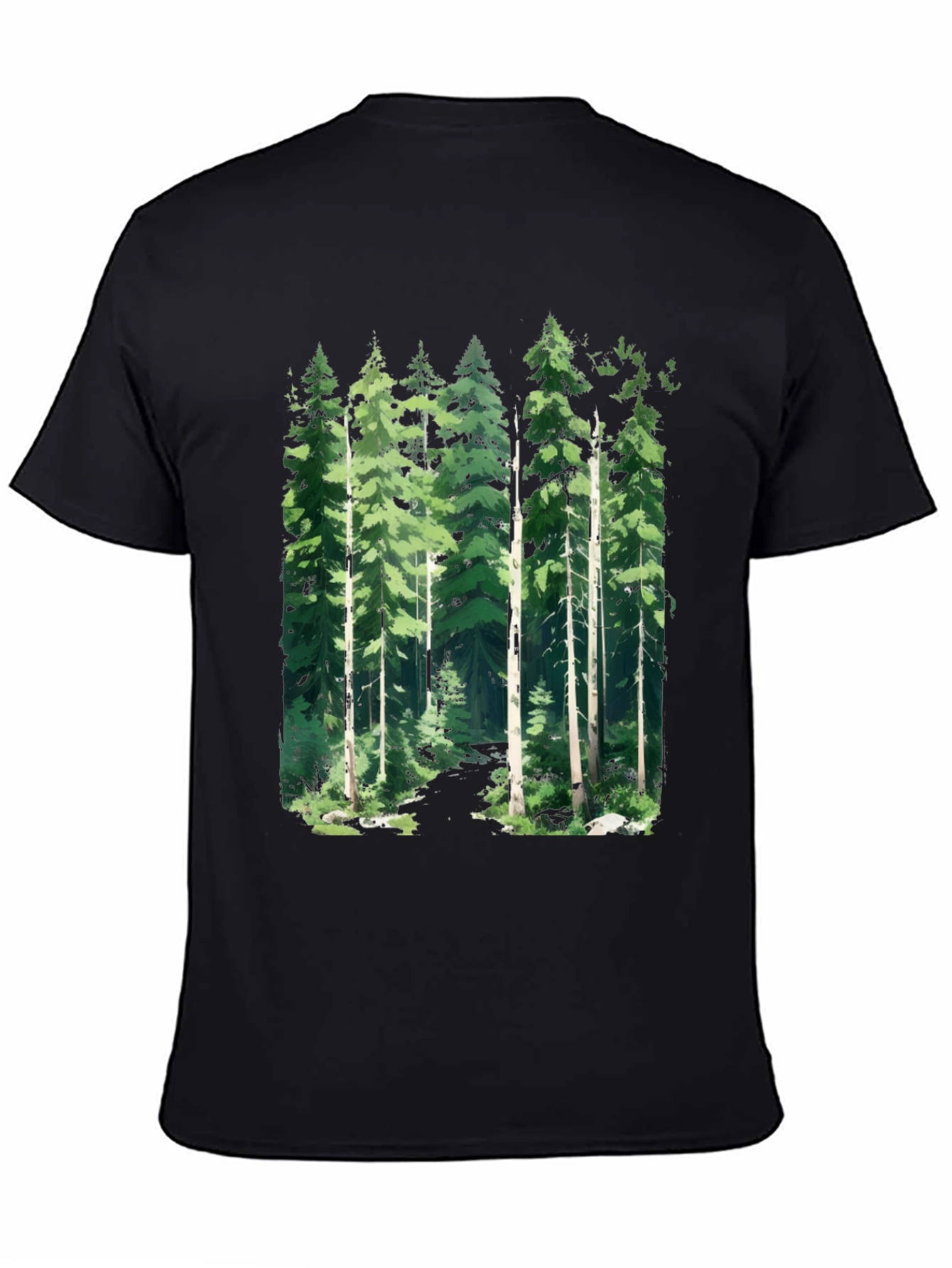 Forest Graphic Tee - Nature Inspired Black T-Shirt