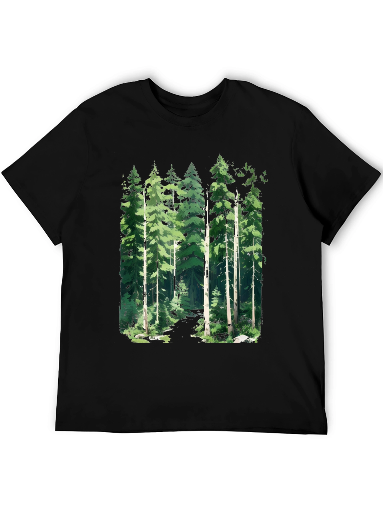 Forest Graphic Tee - Nature Inspired Black T-Shirt