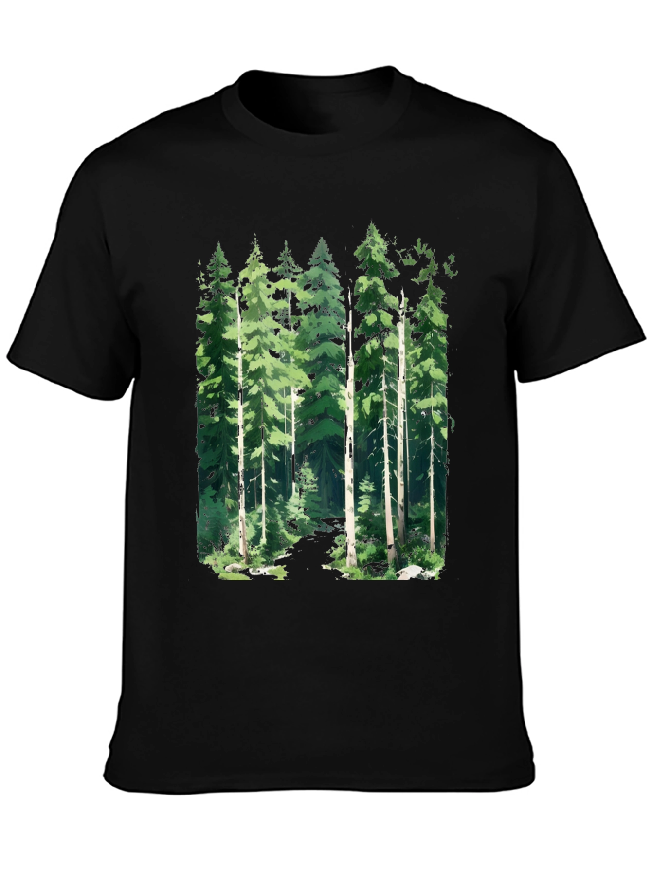 Forest Graphic Tee - Nature Inspired Black T-Shirt