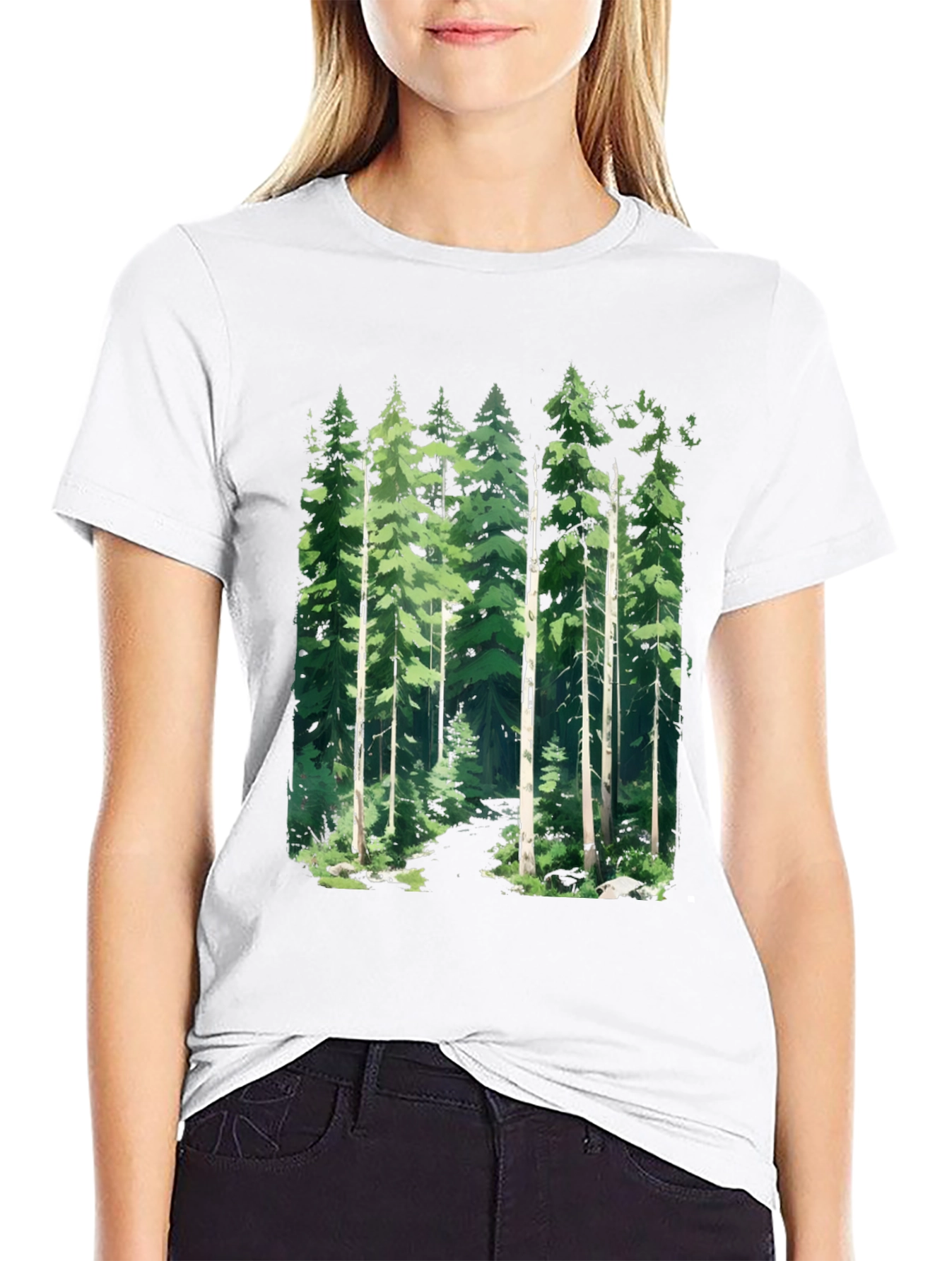 Forest Graphic Tee - Nature Inspired Black T-Shirt