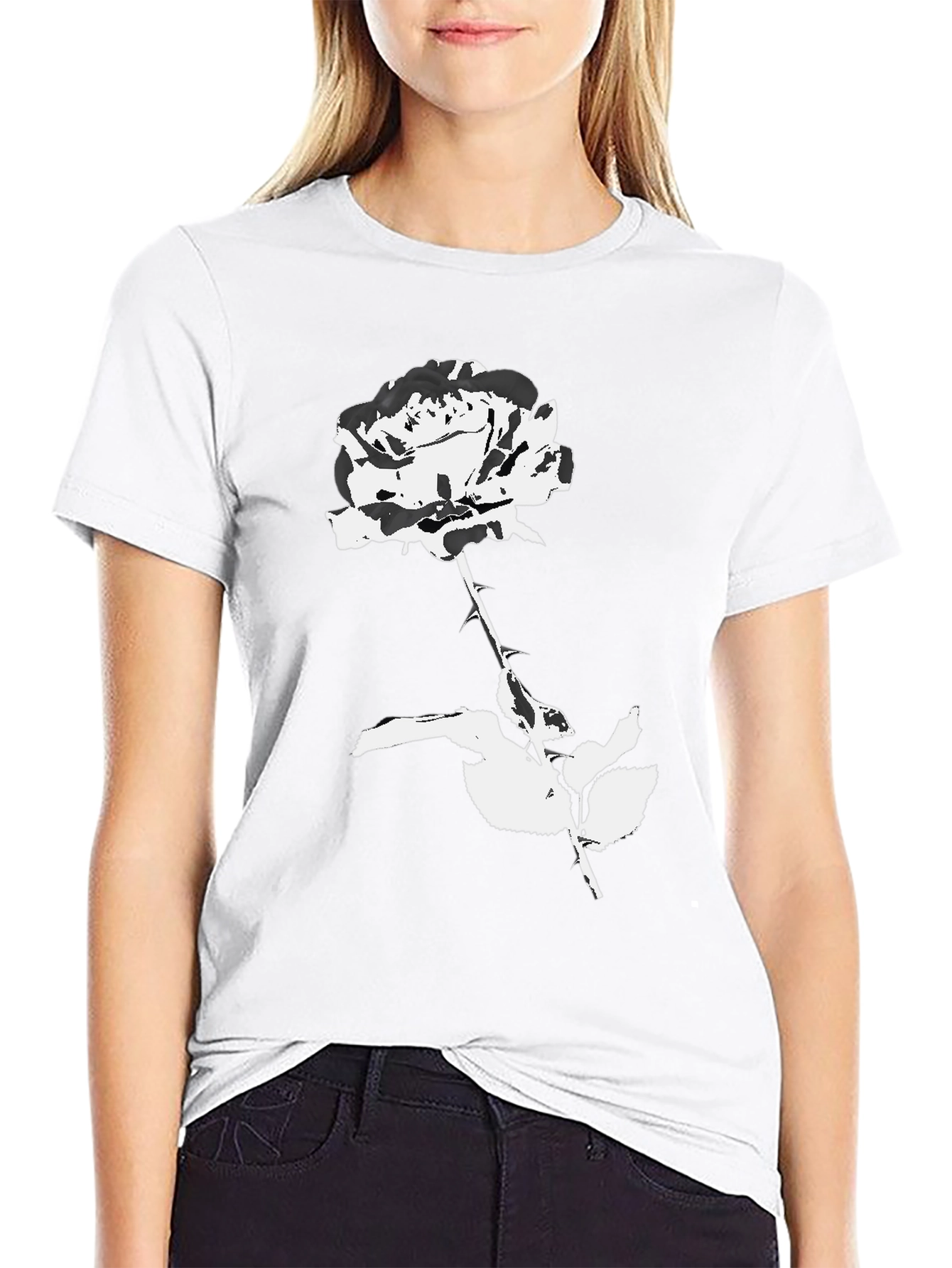 Black Rose Graphic Tee - Stylish Unisex T-Shirt