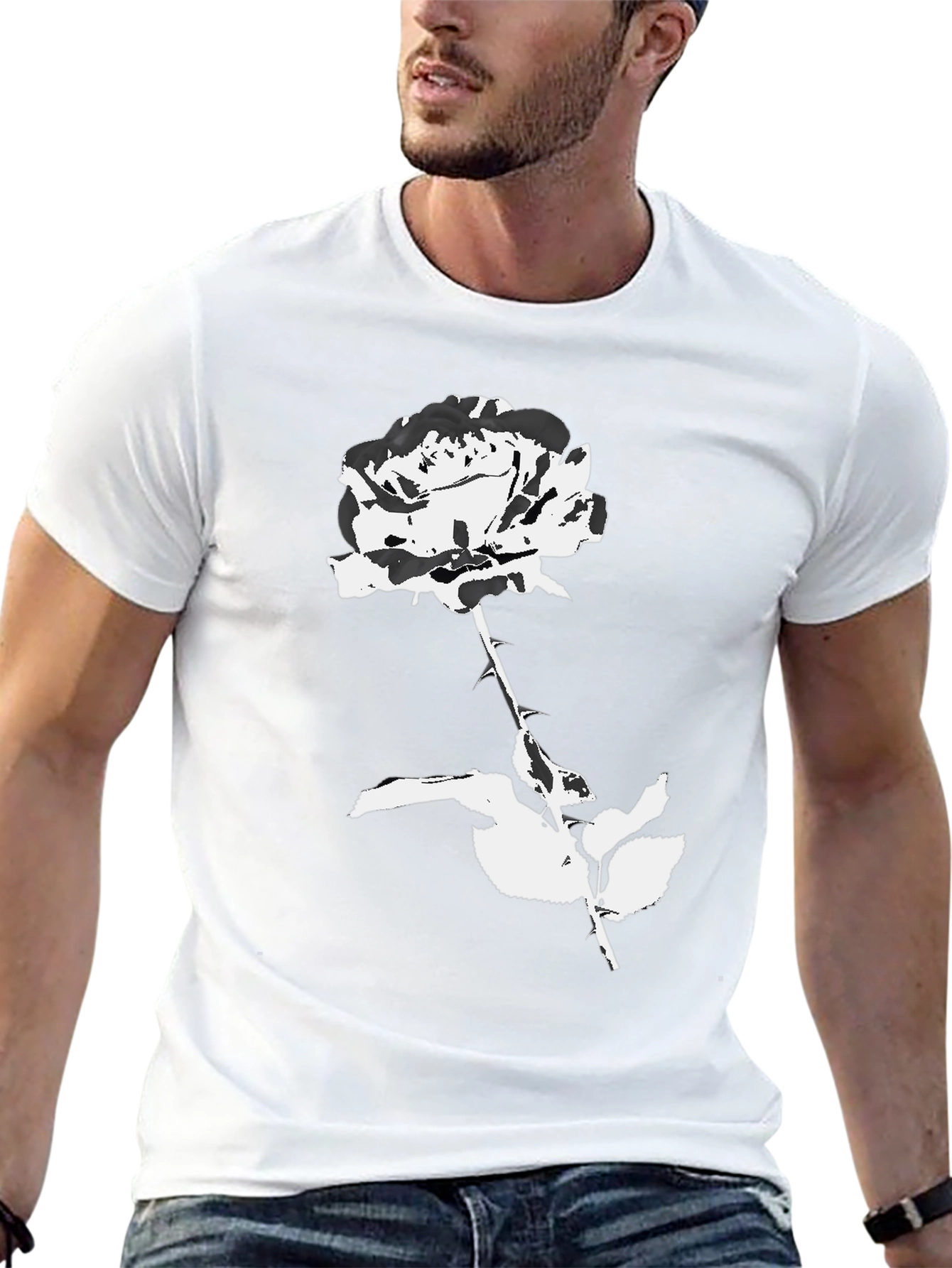 Black Rose Graphic Tee - Stylish Unisex T-Shirt