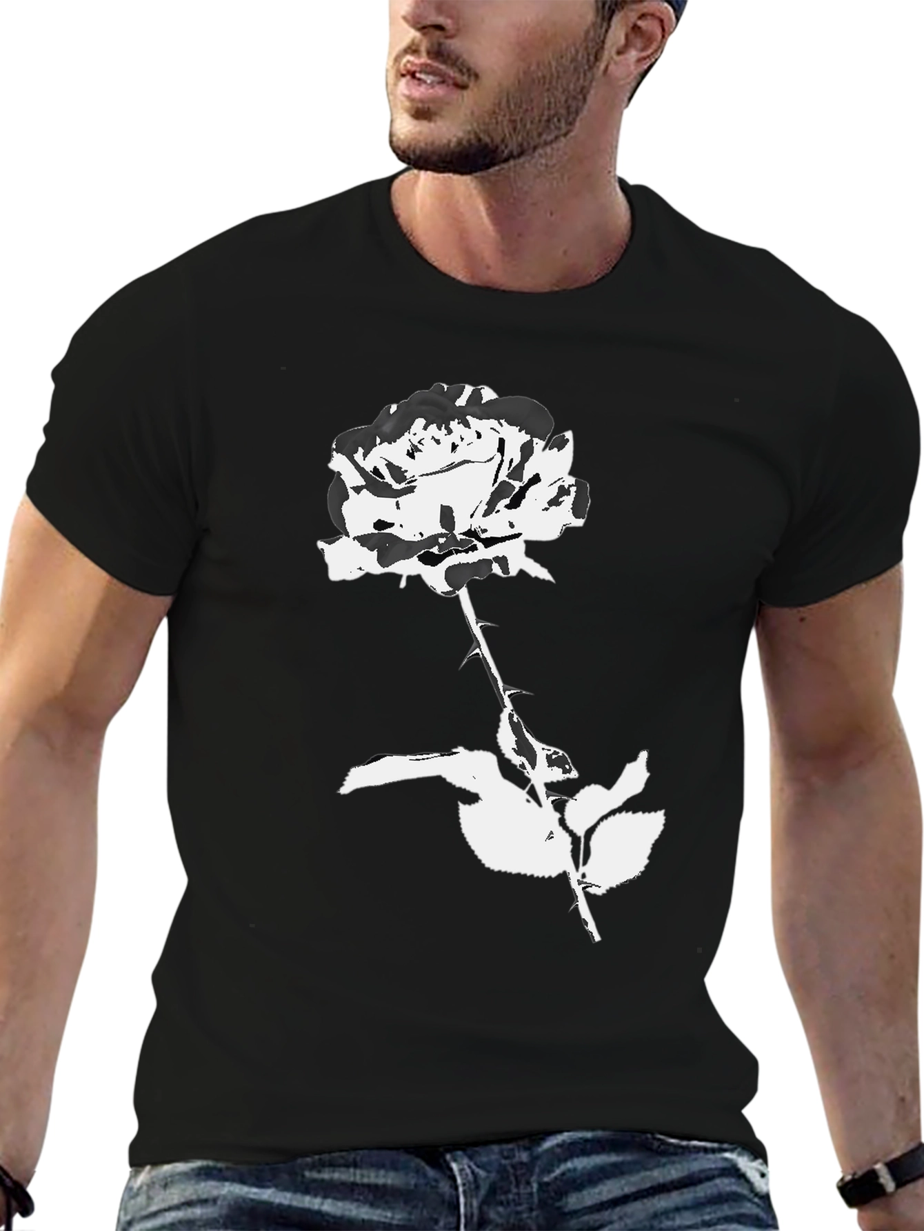 Black Rose Graphic Tee - Stylish Unisex T-Shirt