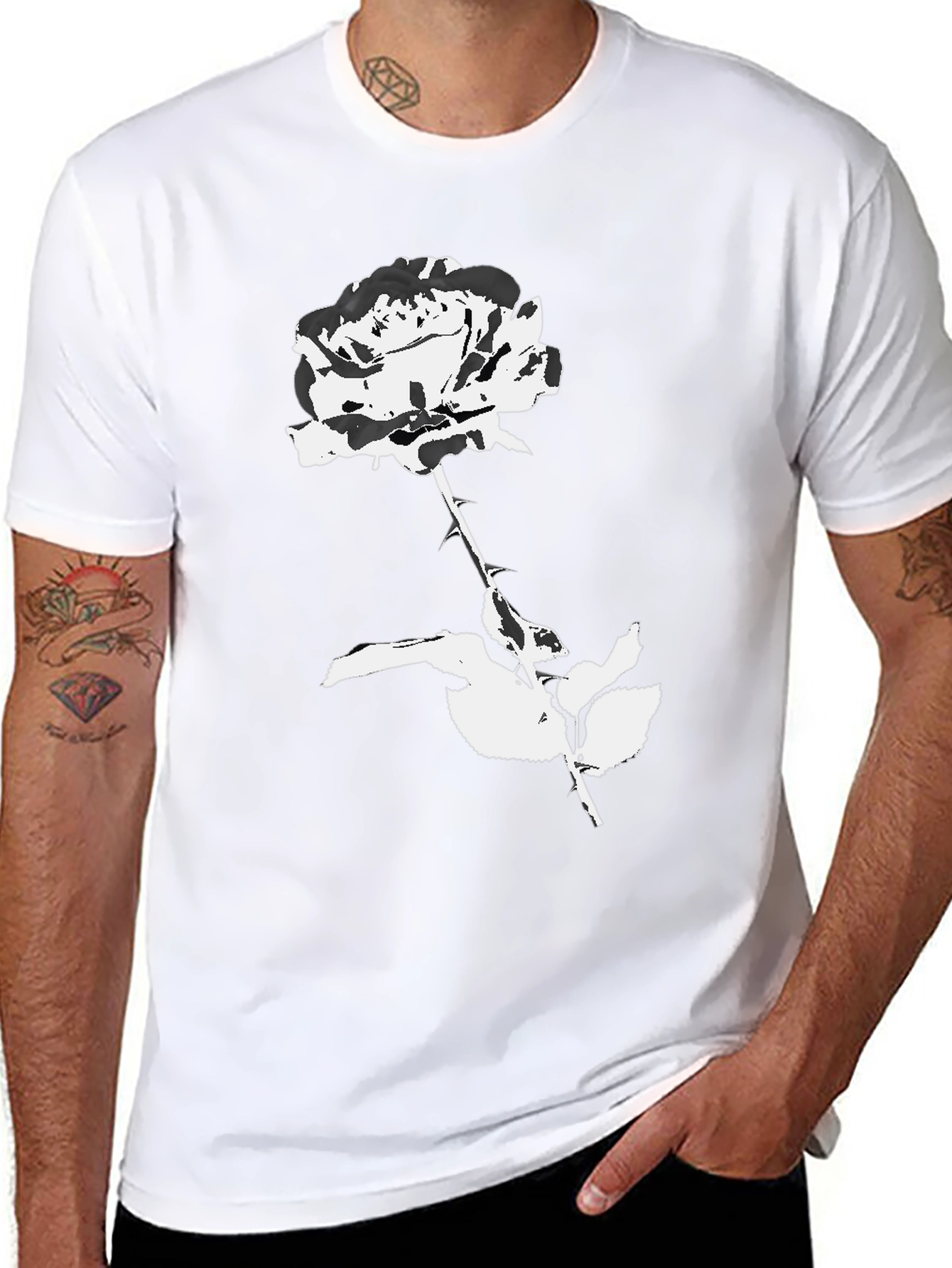 Black Rose Graphic Tee - Stylish Unisex T-Shirt