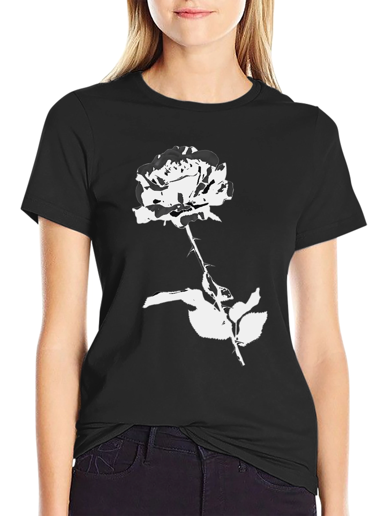 Black Rose Graphic Tee - Stylish Unisex T-Shirt