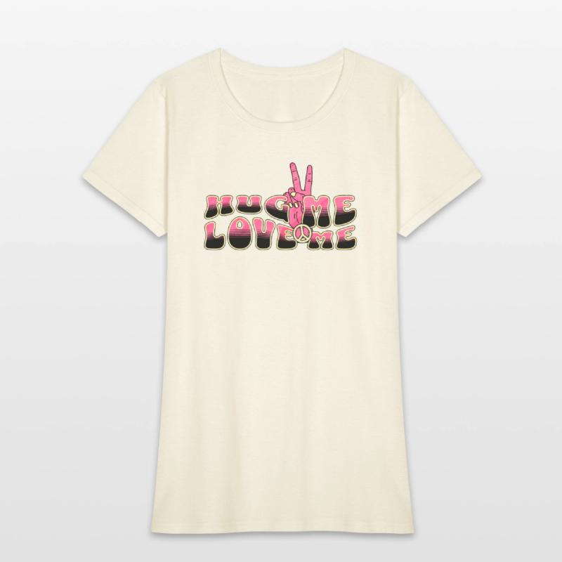 Hug me Love me Peace Sign Modern Vintage Retro 90s