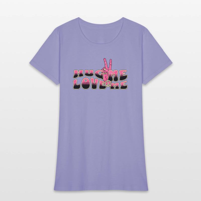 Hug me Love me Peace Sign Modern Vintage Retro 90s