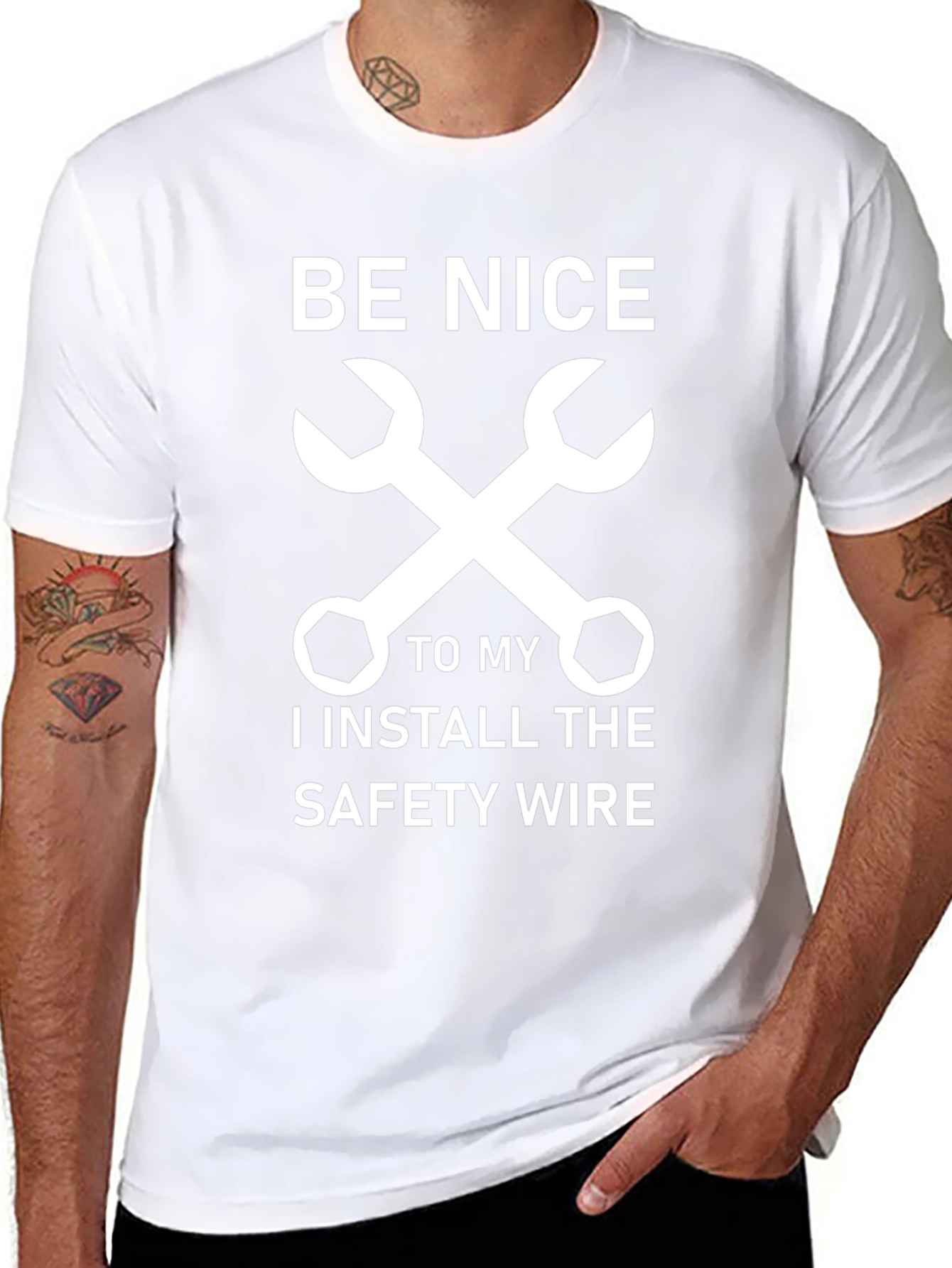 Be Nice Mechanic T-Shirt - Safety Wire Installer Gift