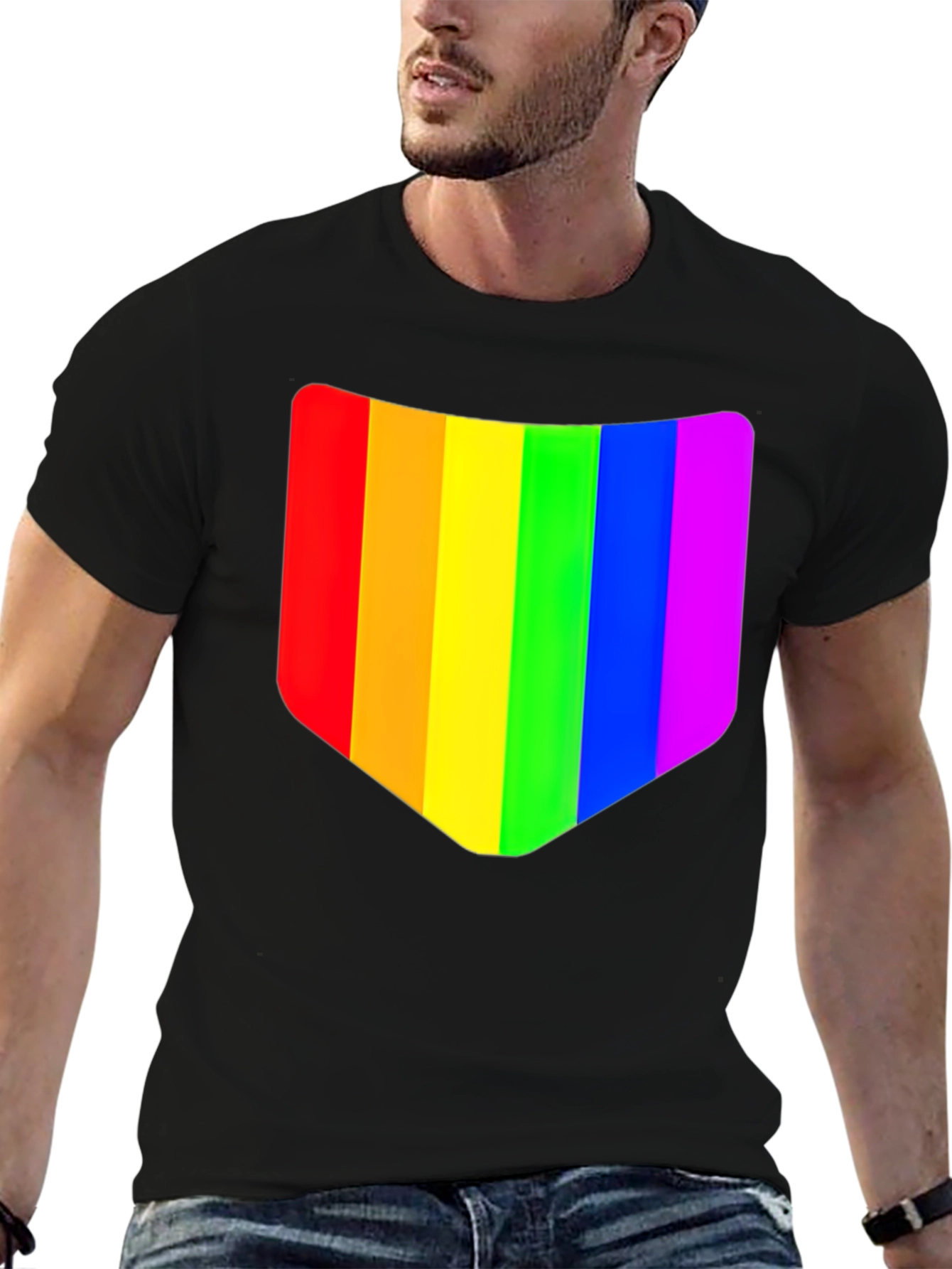 Rainbow Pride Graphic Tee - Black Cotton Shirt