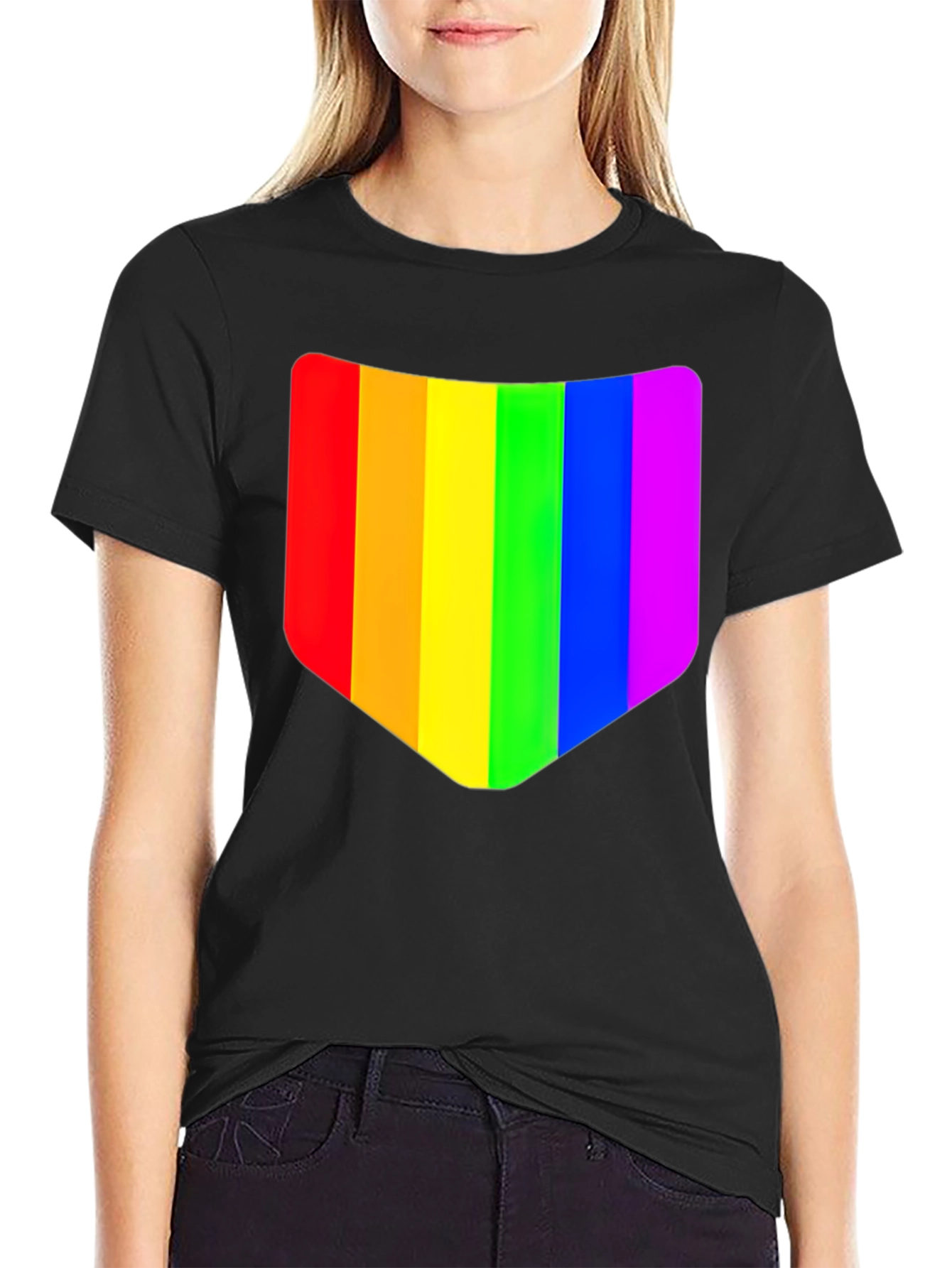 Rainbow Pride Graphic Tee - Black Cotton Shirt