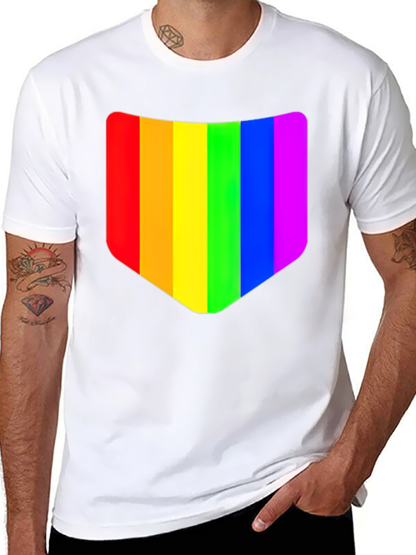 Rainbow Pride Graphic Tee - Black Cotton Shirt