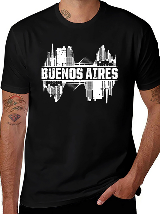 Buenos Aires Skyline Graphic Tee - Black