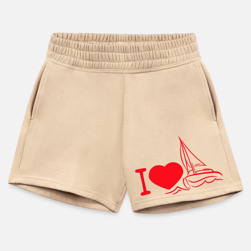 I Love Sailing Boat Sail Heart Symbol Crew Logo