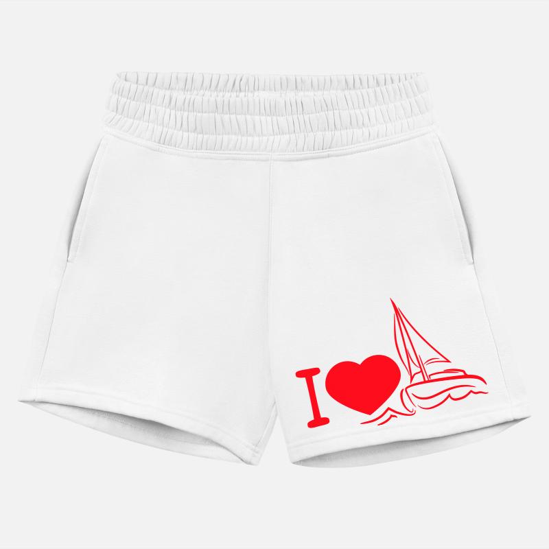 I Love Sailing Boat Sail Heart Symbol Crew Logo