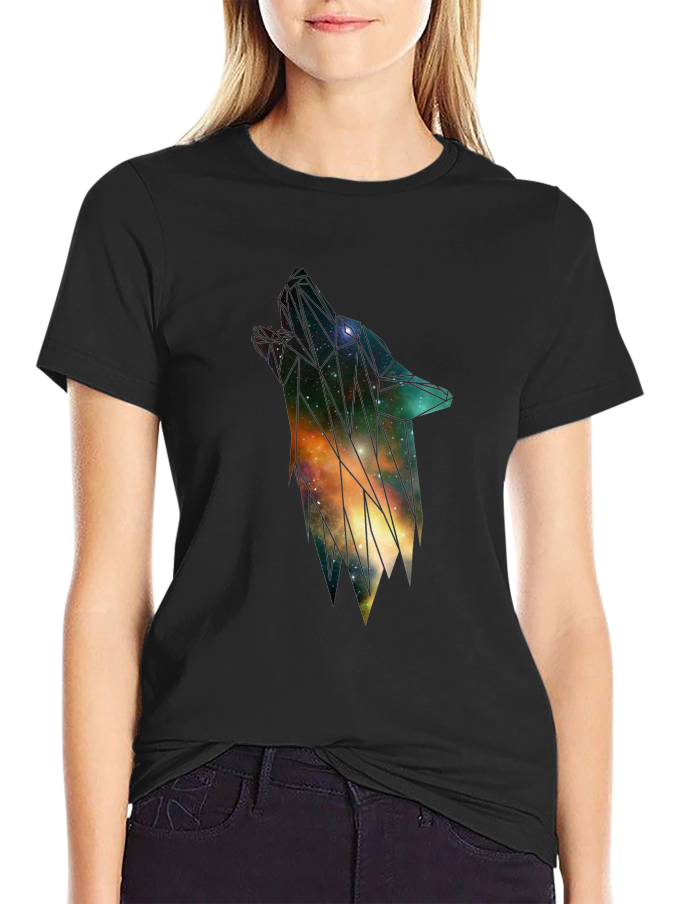 Cosmic Wolf Graphic T-Shirt