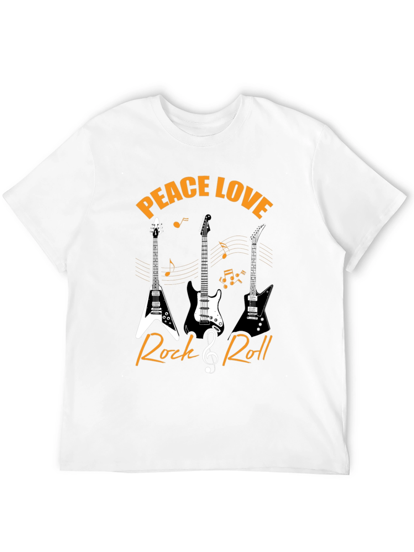Peace Love Rock & Roll Guitar T-Shirt