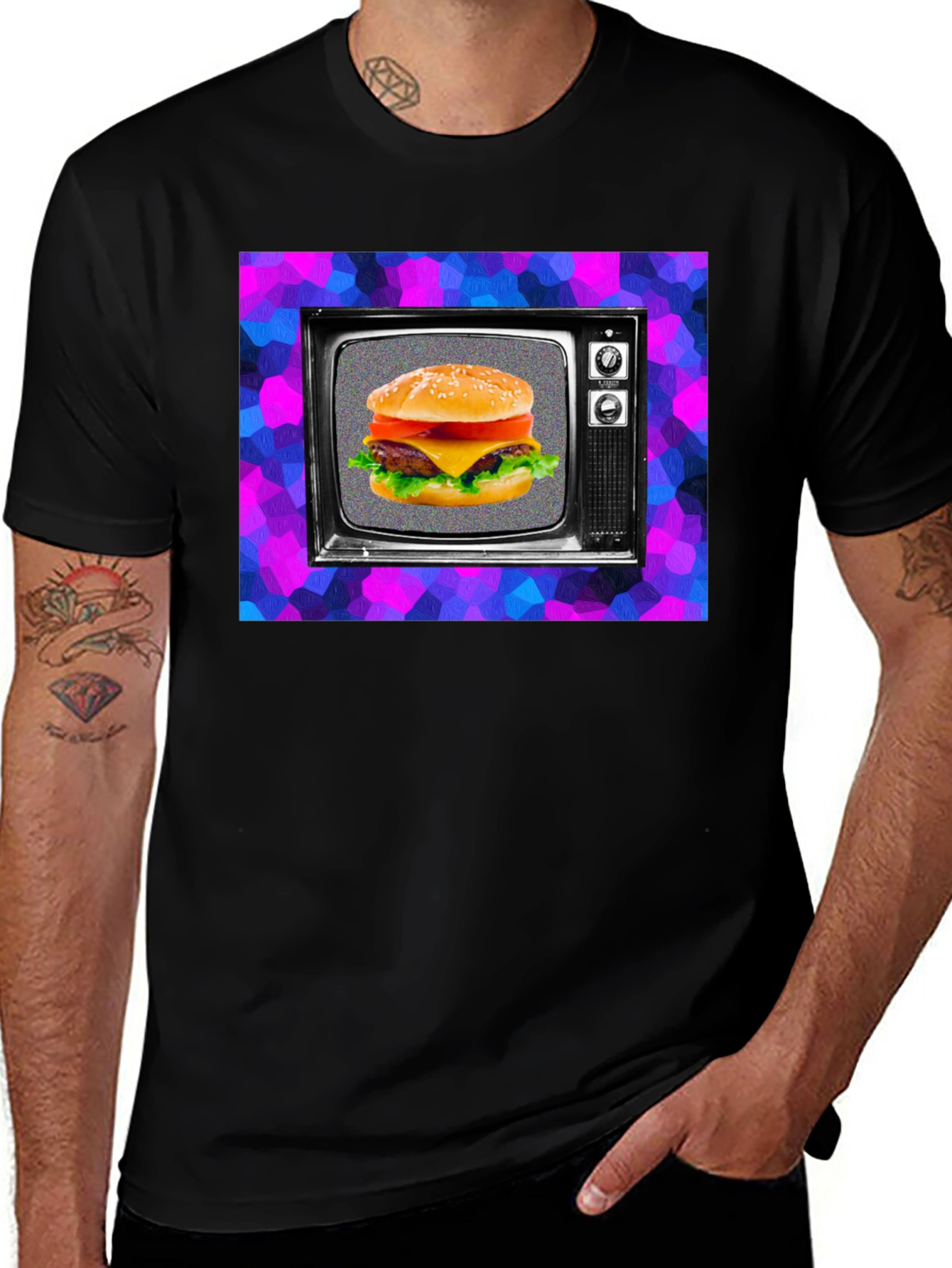 Burger TV Graphic Tee - Retro Style