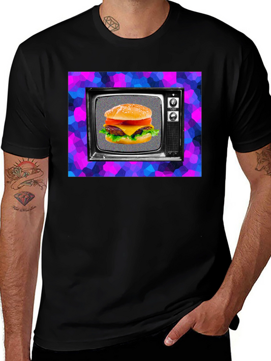 Burger TV Graphic Tee - Retro Style
