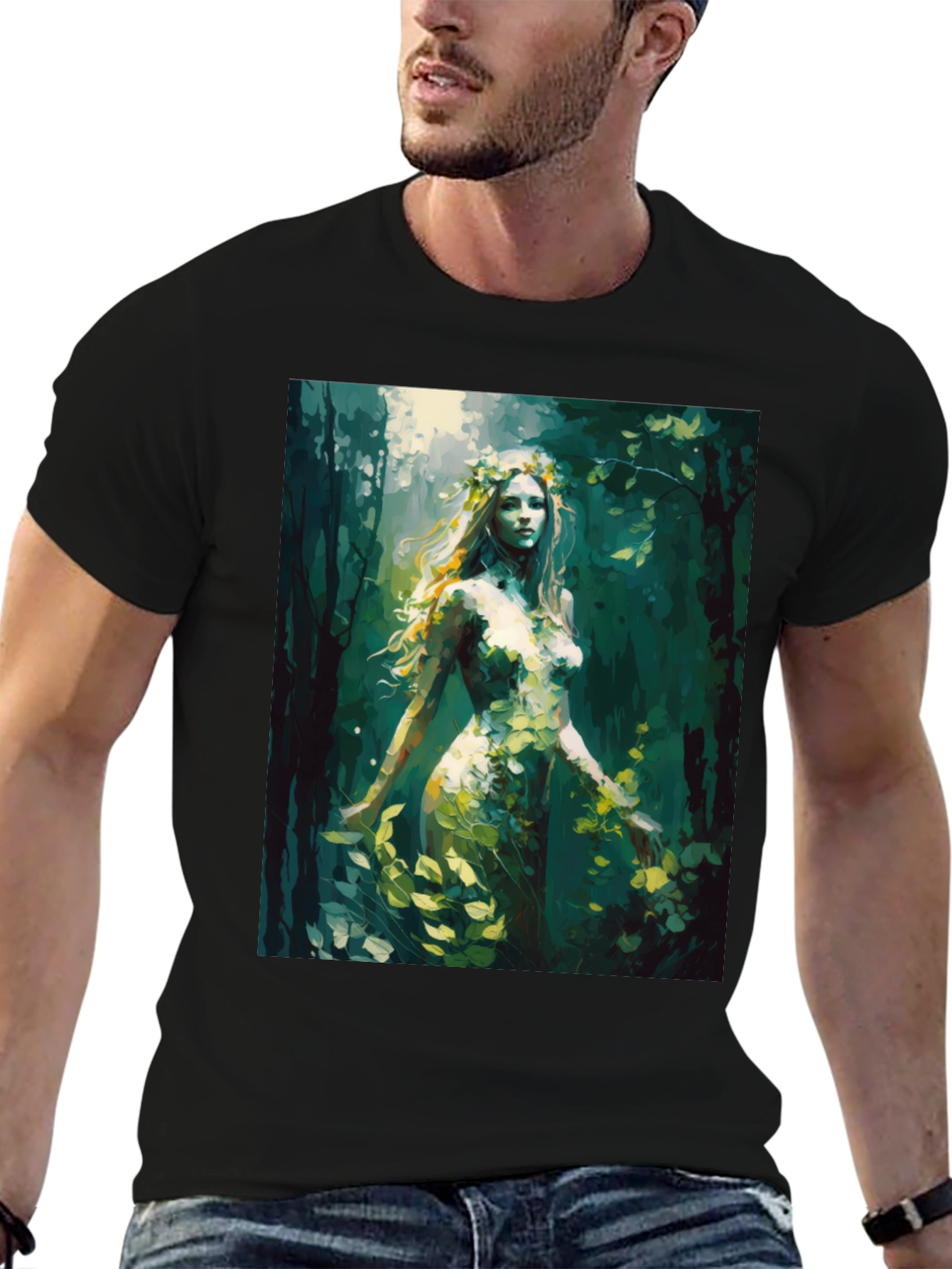 Nature Goddess Graphic Tee - Black