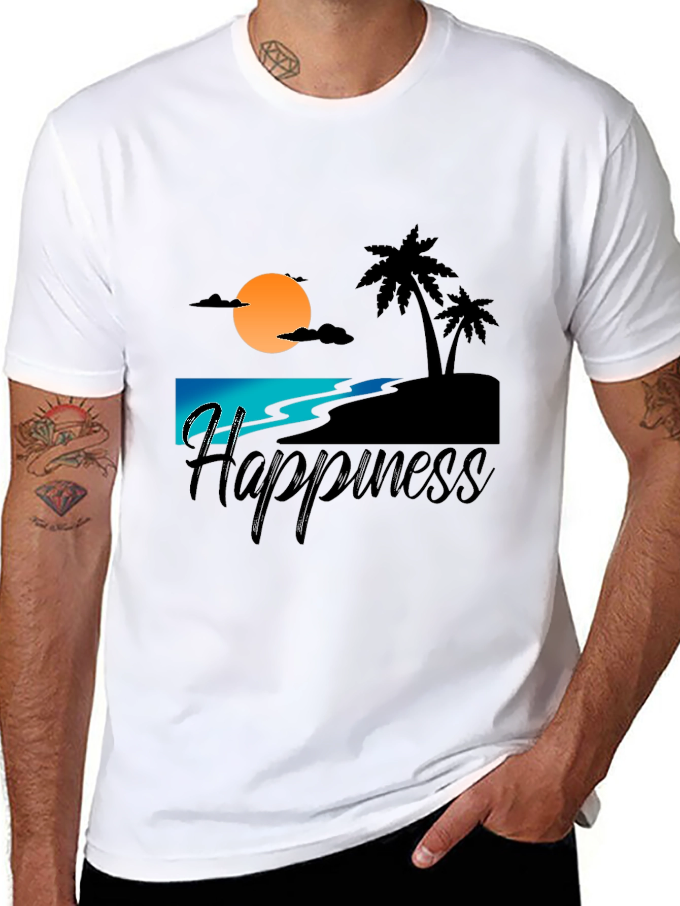 Sunset Beach Happiness Graphic Tee