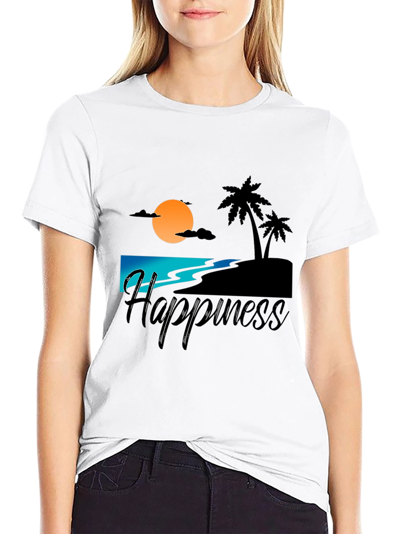 Sunset Beach Happiness Graphic Tee