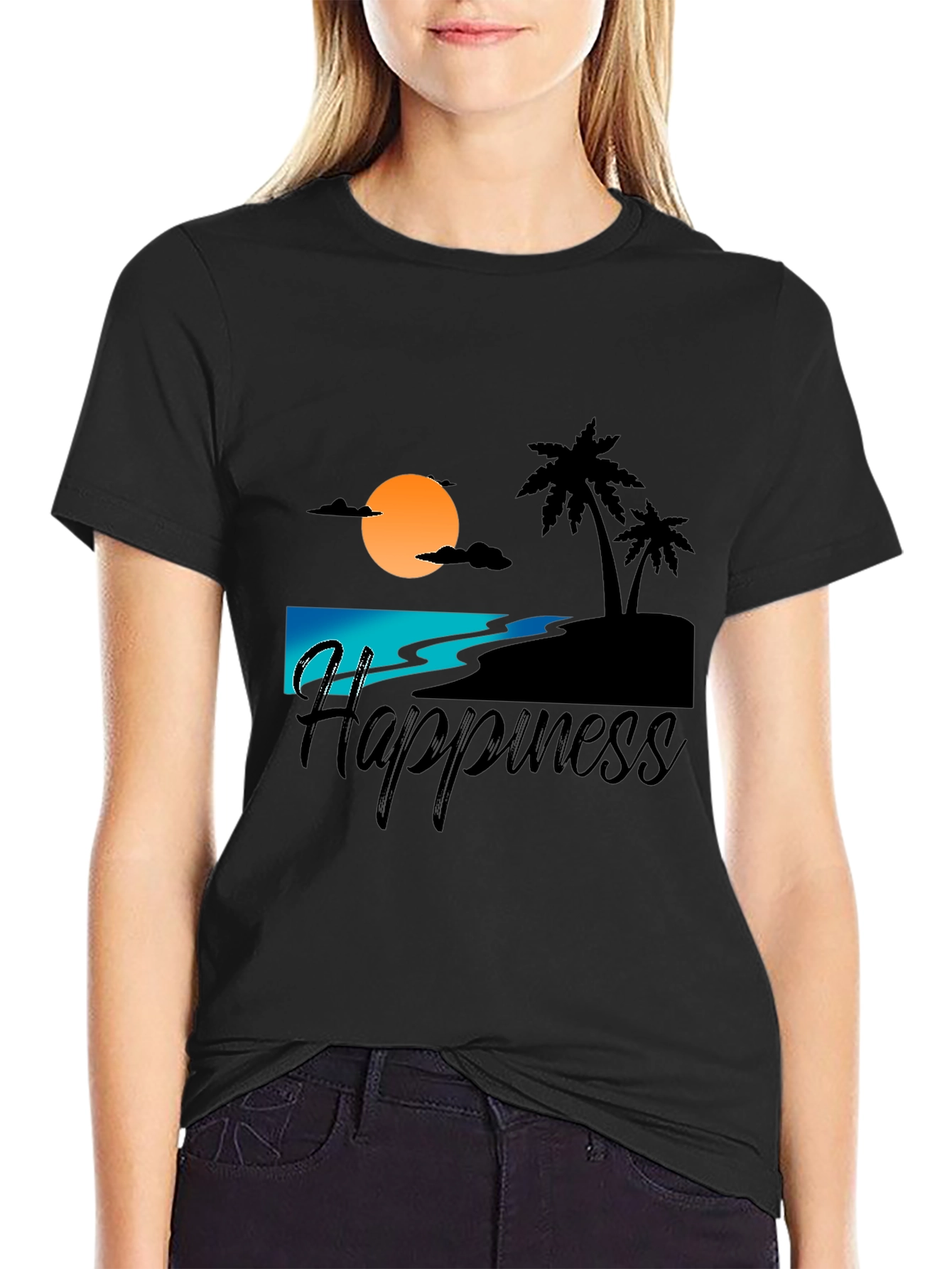Sunset Beach Happiness Graphic Tee
